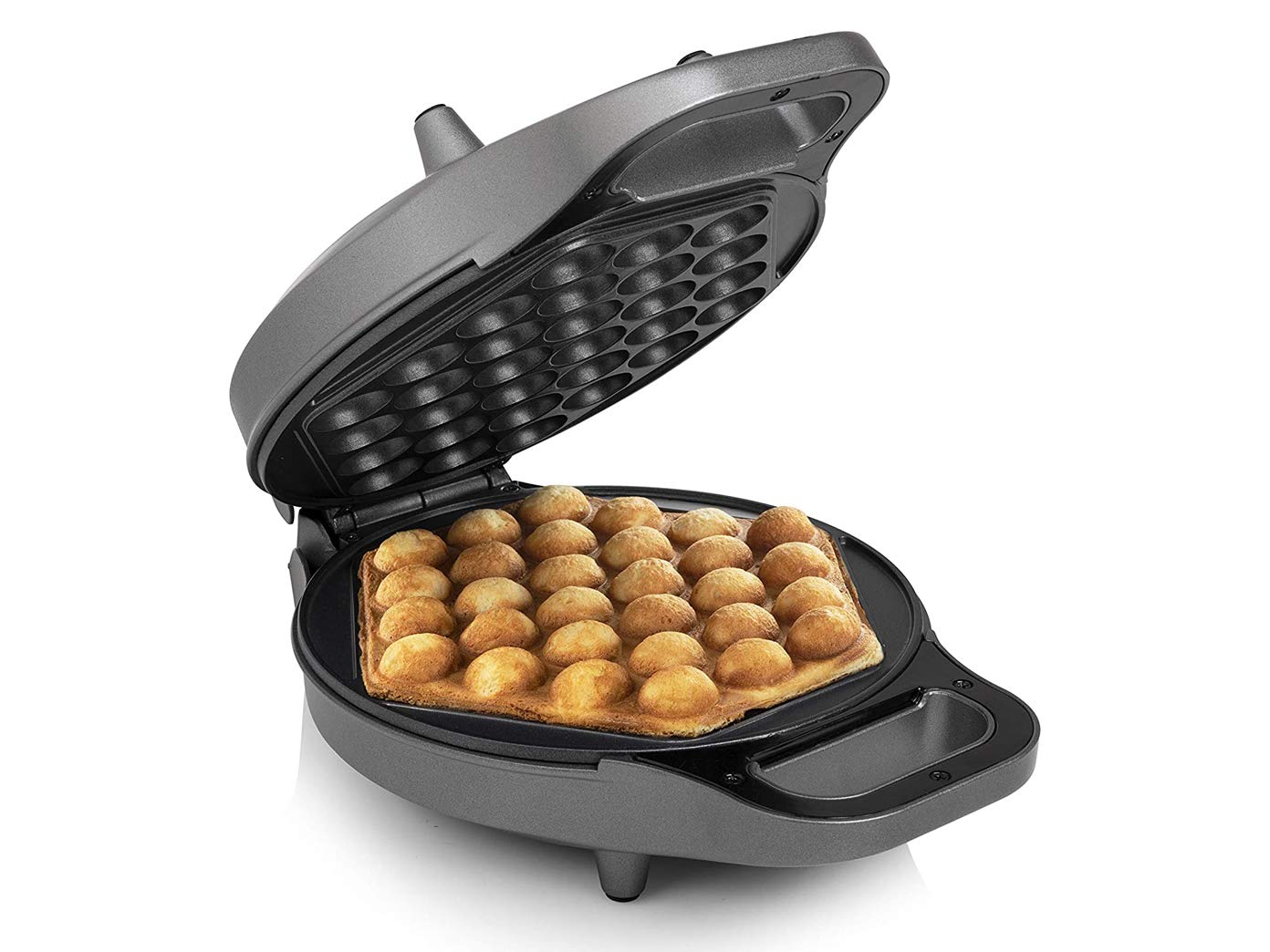 Princess Bubble-Waffeleisen, 700 W, Antihaftplatten, Drehfunktion | Backfläche Ø 20 cm, Zubereitungszeit 3–5 Minuten, Wärmeisolierter Griff, Rutschfeste Füße, 01.132465.01.001