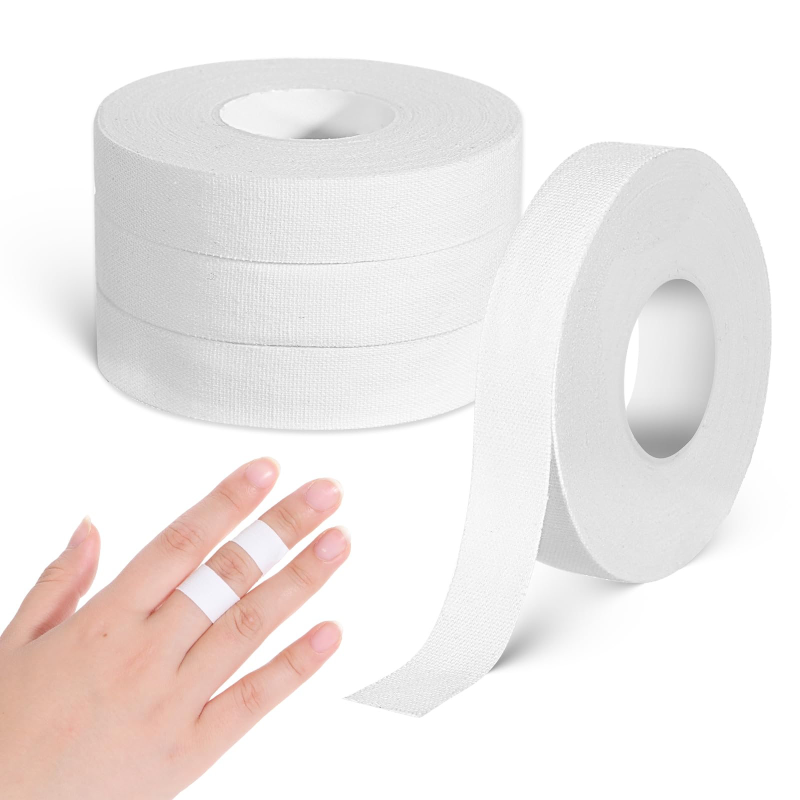4 Rolls Athletic Finger Tapes 0 47 x 32 8ft White Sports Tape for Fingers Toes Hands Durable