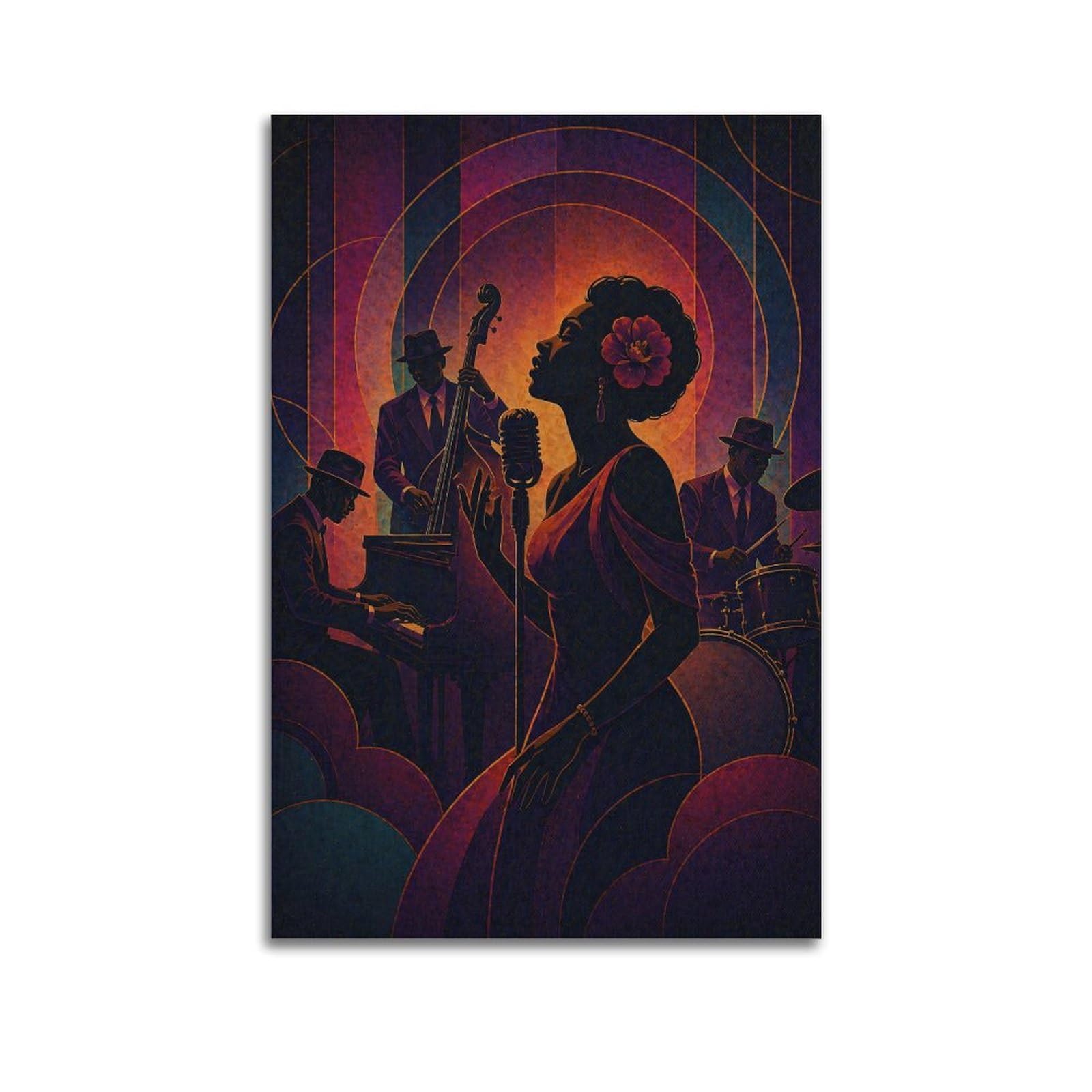 Okngb Unframe-Style Vintage Jazz Singer Style Blues Legend Poster Decorative Painting Canvas Art Picture 24X36inch(60X90cm)