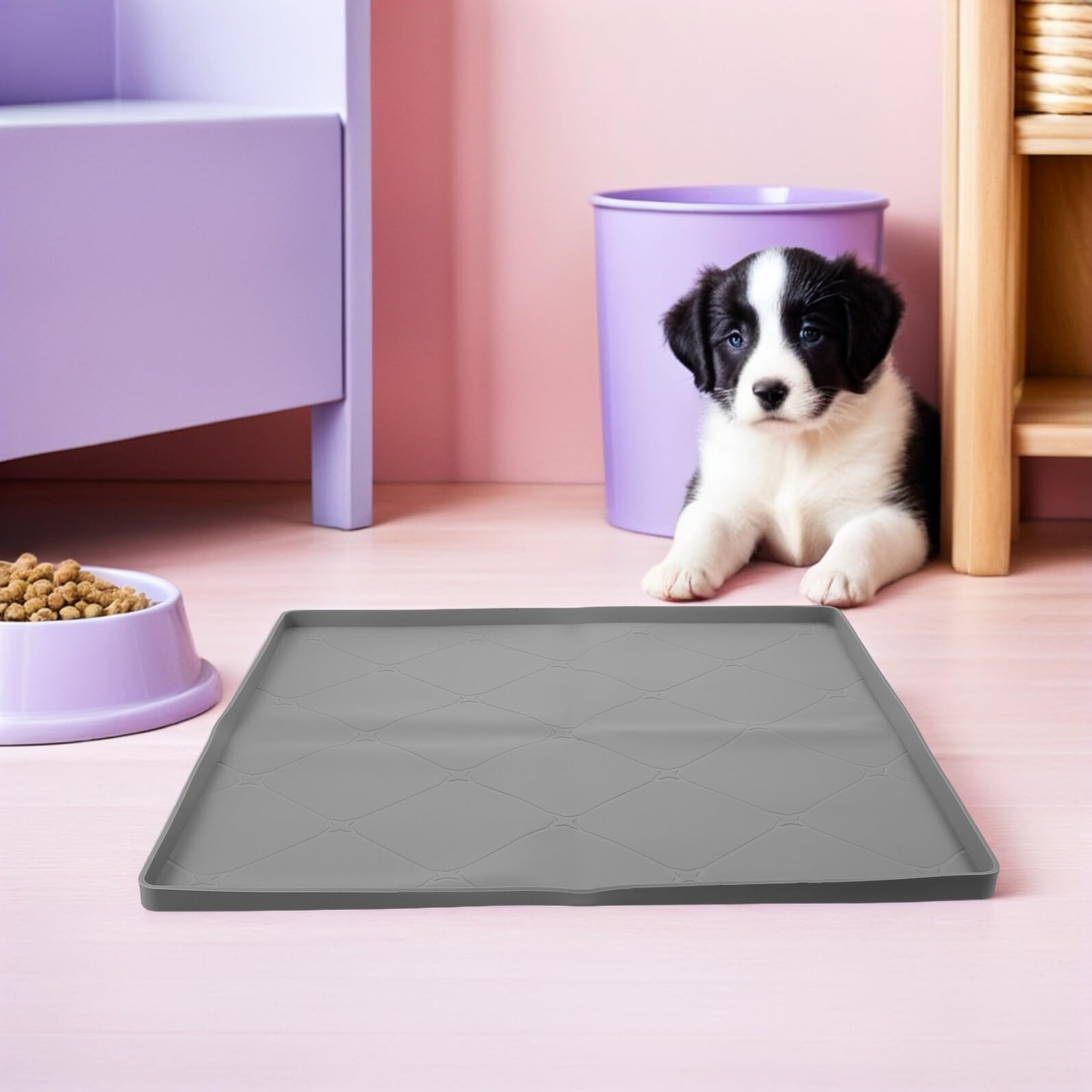 Abaodam rutschfeste Futtermatte für Kleine Hunde und Katzen wasserdichte Futterunterlage aus Silikon Schützende Napfmatte für Futter Wassernäpfe Leicht zu Reinigen rutschfeste