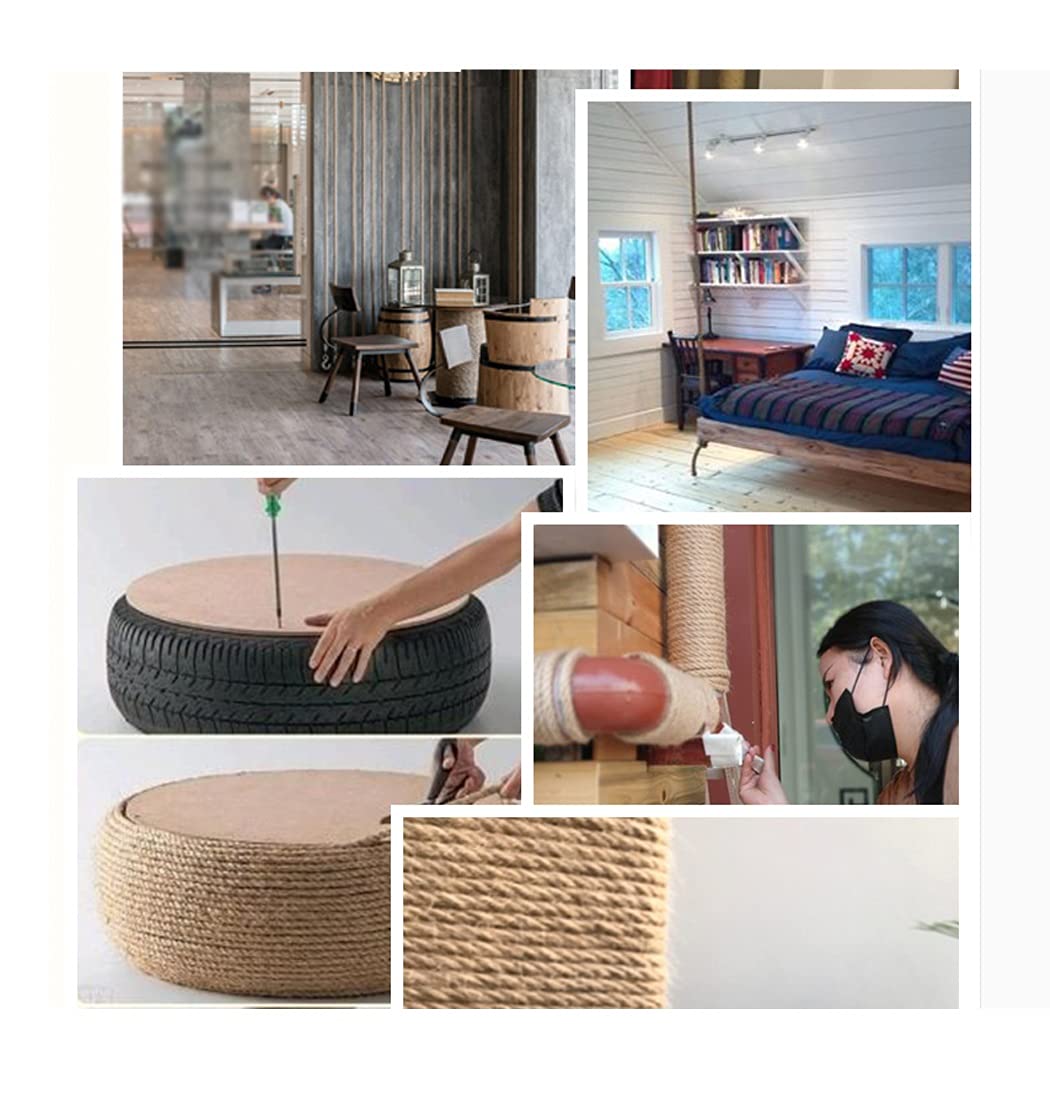 Nautica Nautica Spago Corda di iuta Spago di iuta naturale 28mm Decorazione Fascio Giardinaggio Casa Industriale Tiragraffi per barche Ancoraggio per barche Dock Arrampicata Robusto spago di iuta