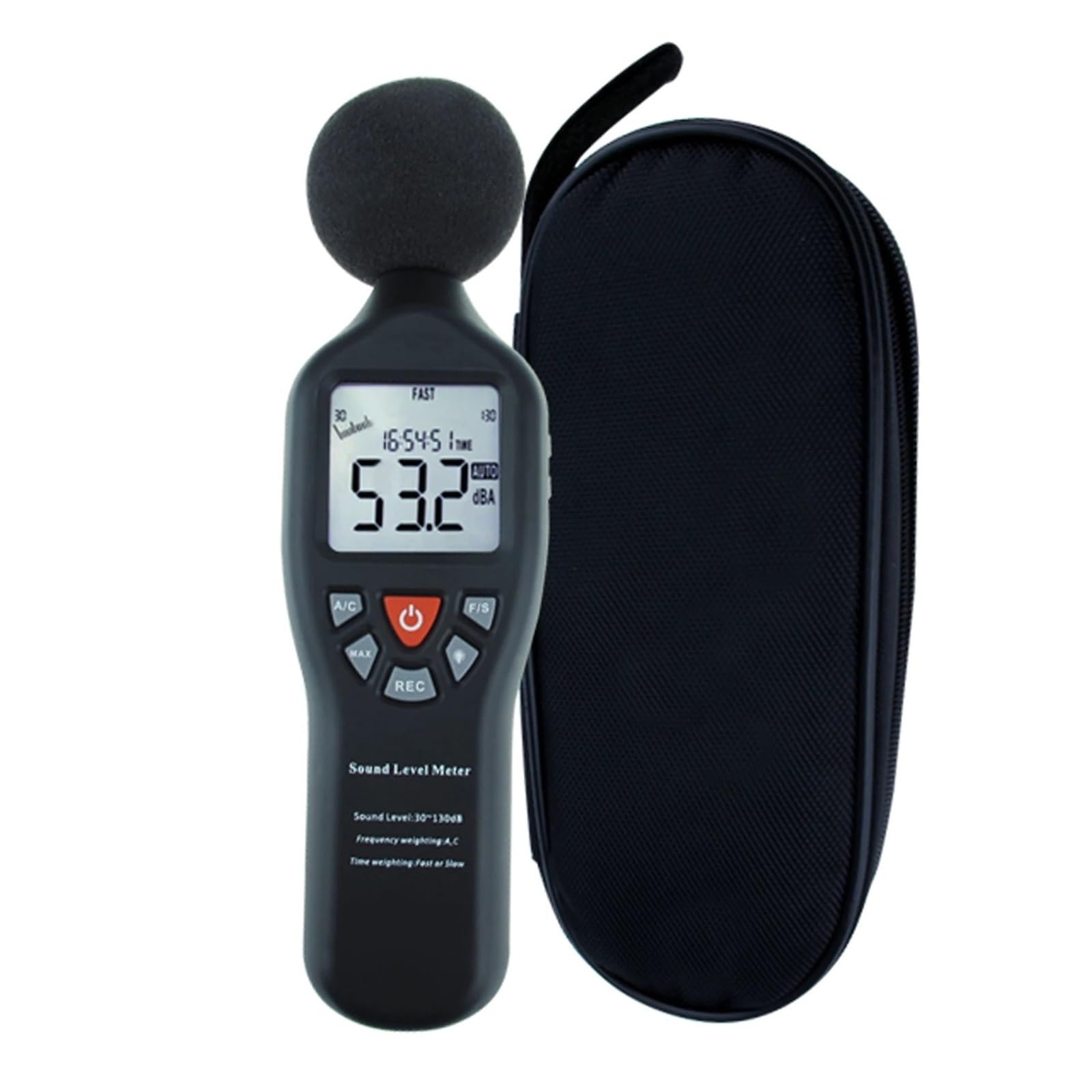 Sonomètres, Sonomètre numérique, plage de 30 à 130db, décibels bruit, for la maison et le bureau, avec fonction d'enregistrement données, écran LCD CD