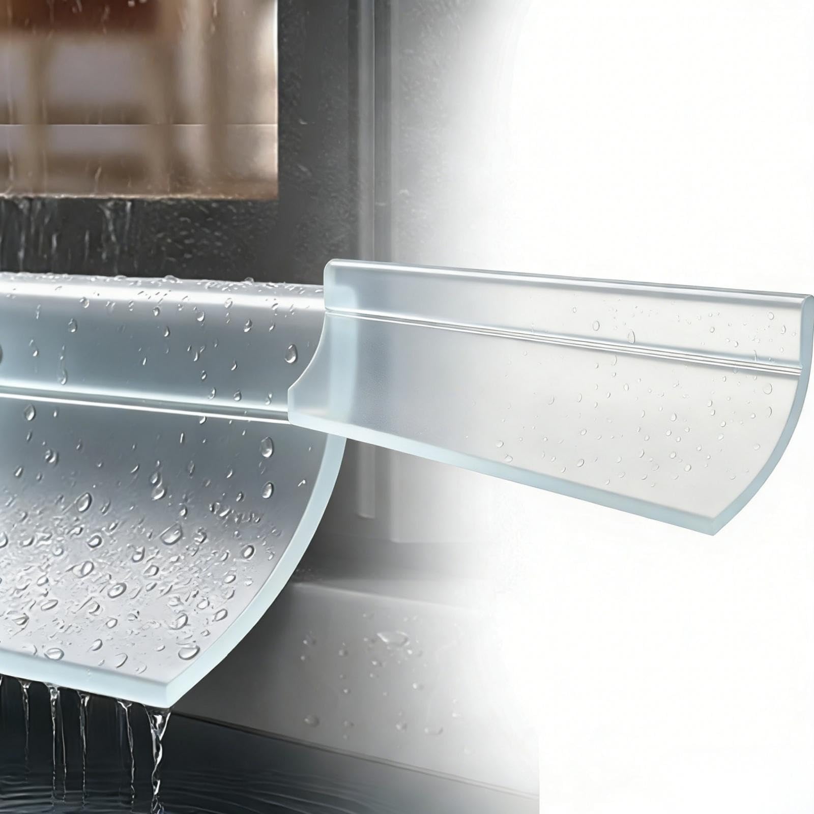 Barrera de Lluvia Autoadhesiva para Ventanas, Sello Impermeable 300 cm - Flexible y Cortable, Protección Antifugas 170° para Ventanas Corredizas y Abatibles (Transparente, Ancho (6,0 cm))