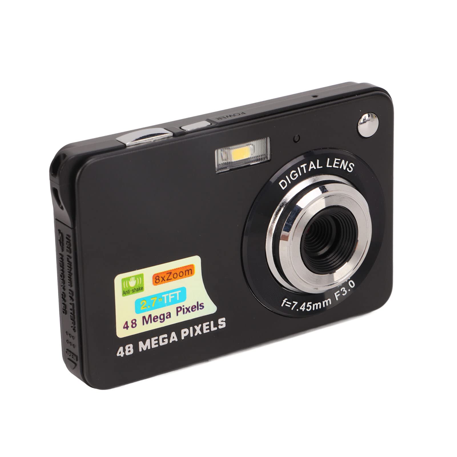 Ubervia Camera, 8X Zoom 48MP 4K Digital Camera Built in Fill Light 2.7in LCD 550mAh with Wrist Strap for Photography-image-5