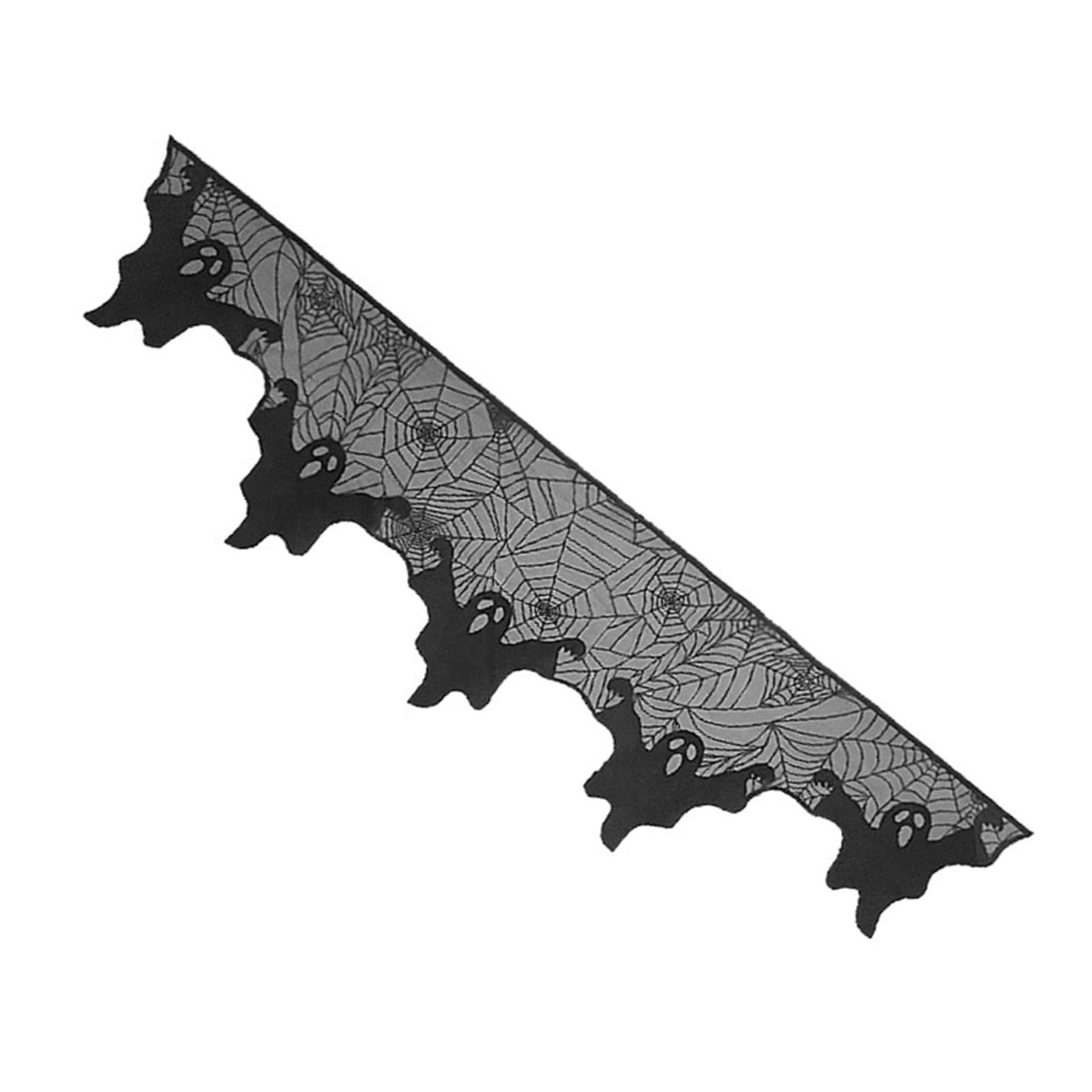 Buxuaaaa Halloween Web Table Cloth Mantel Scarf Decoration Table Runner for Haunted Houses Decoration Mantle