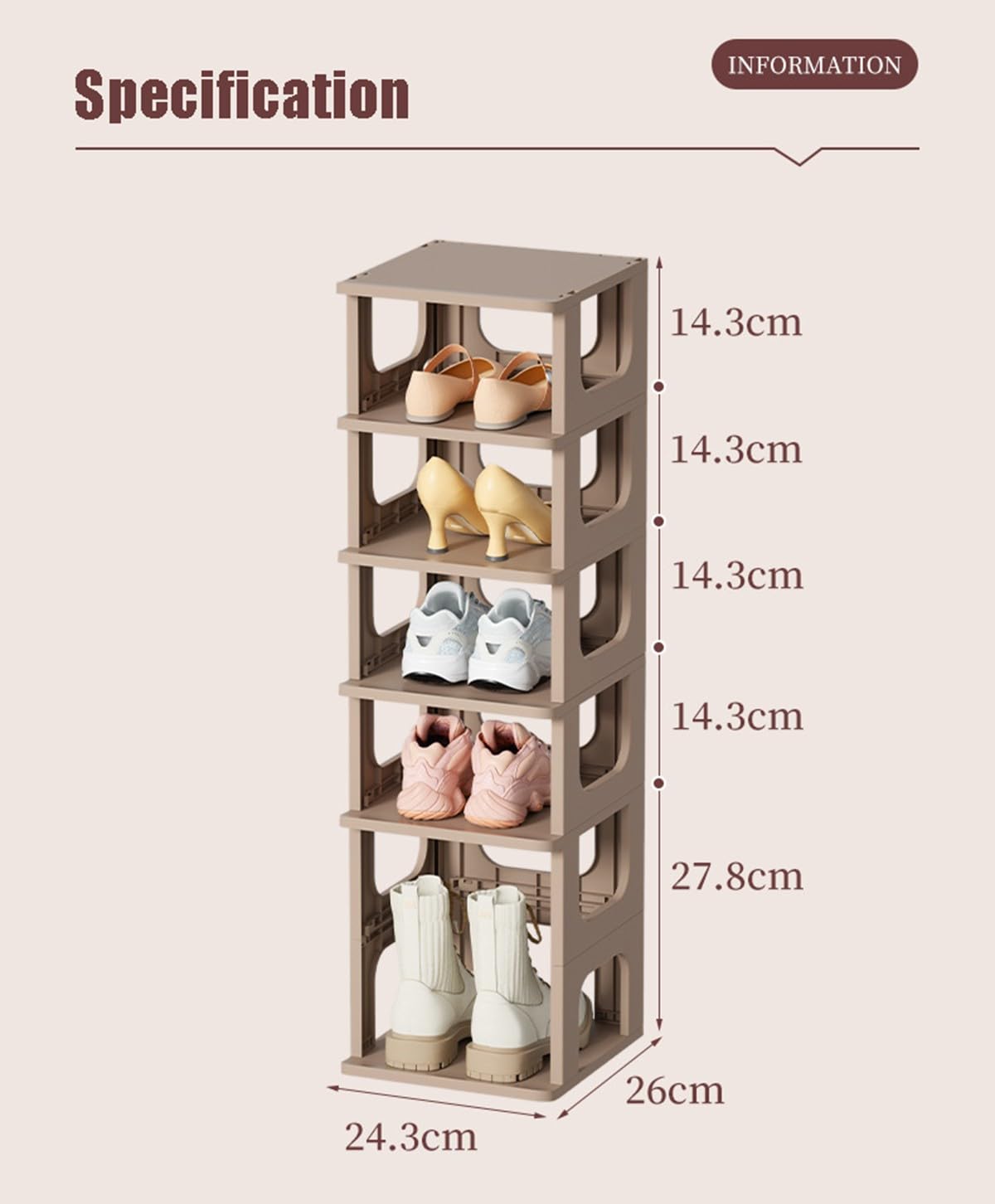 Stapelbares Schuhregal, Schuhschrank für schmale Räume, vertikale Schuhregale aus Kunststoff für den Eingangsbereich, Schuhaufbewahrung im Flur, stapelbarer Schuh-Organizer, Schuhkarton, fre