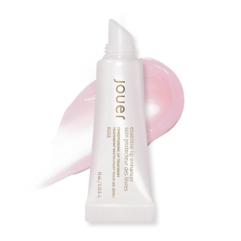 Jouer Essential Vegan Lip Enhancer Gloss Labial com Óleo de Semente de Jojoba e Manteiga de Karité, Rose