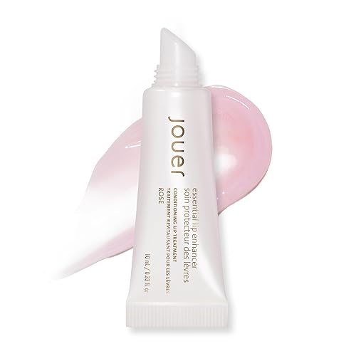Jouer Essential Lip Enhancer - Plumping Lip Gloss - Enhancing Lip Conditioner - Moisturize, Plump, & Nourishing Lip Care - Jojoba Seed Oil & Maxi Lip Formula for Moisturizing and Fullness, Rose - Lip Enhancer-Rose: Light Pink
