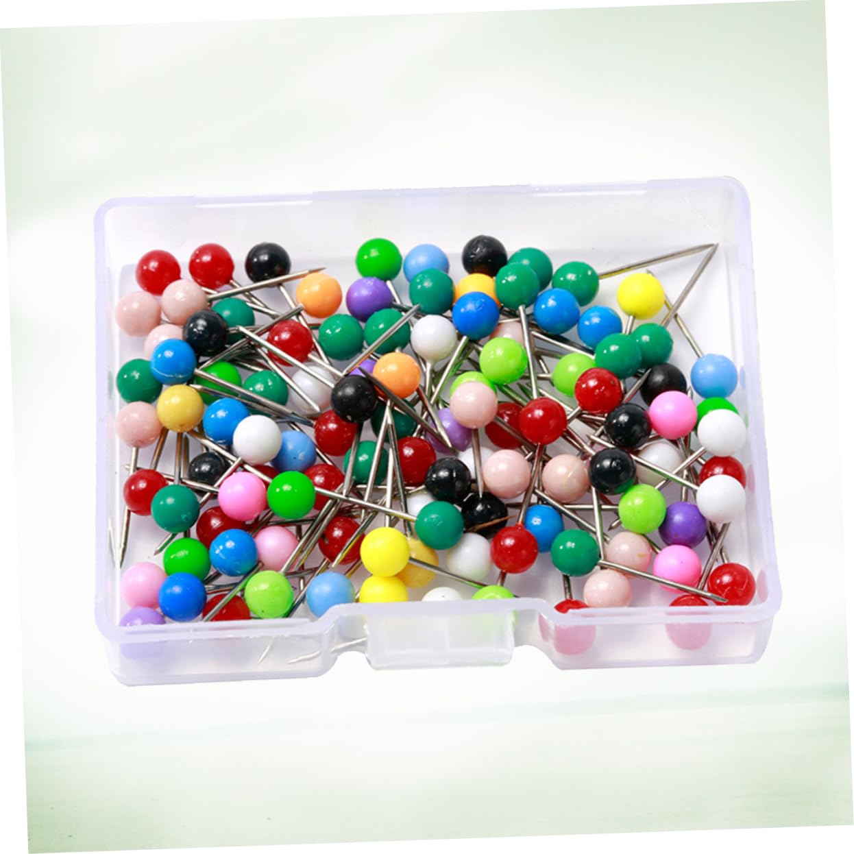 Uonlytech 100Pcs Colorful Pearl Ball Head Straight Pins Set Sewing Pins for Crafting Decoration Easy to Use and Store for Quilting Dressmaking and DIY Projects