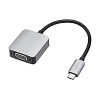 Amazon Basics USB-C to VGA Adapter: Thunderbolt 3 Compatible, Plug & Play 1080p, Aluminum Shell, Portable Gray