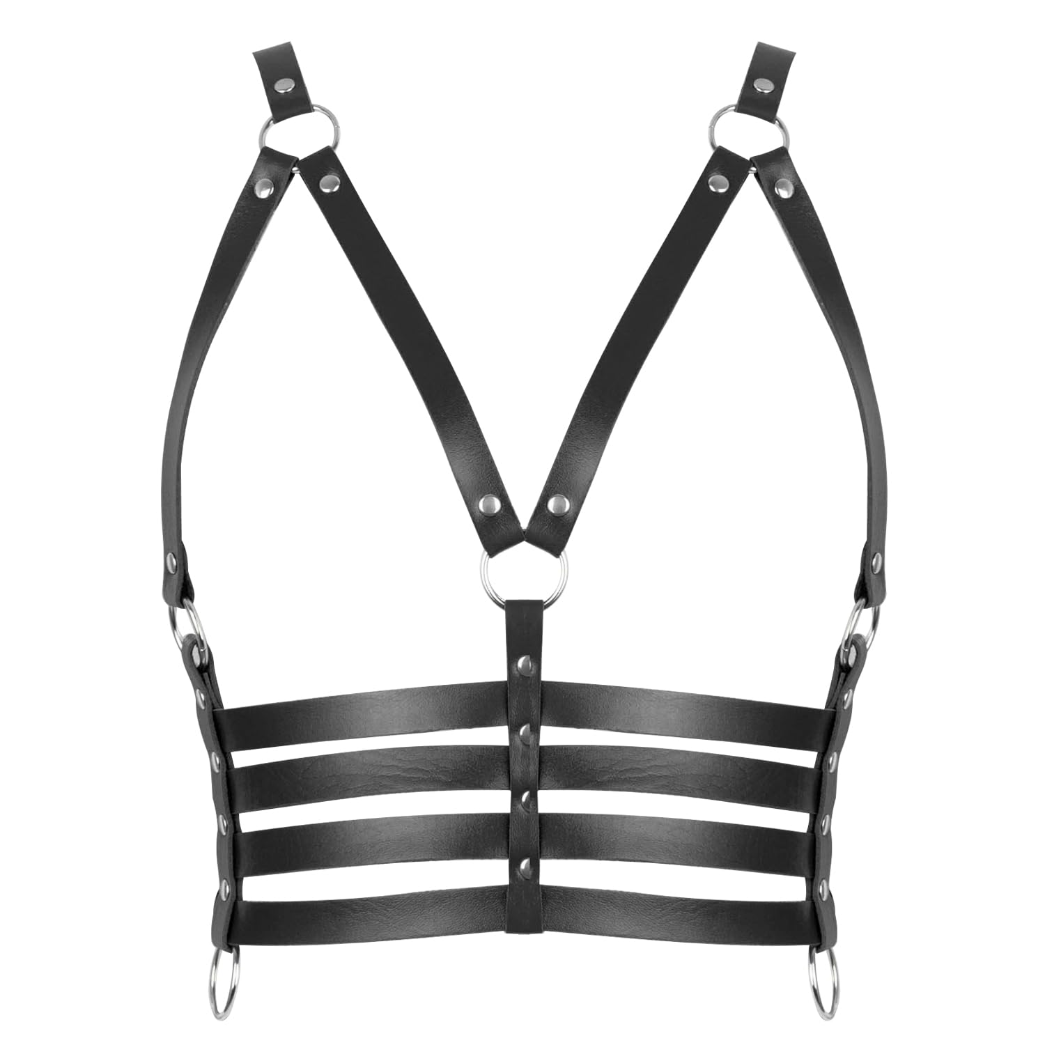 BYDHSSLingerie Cage Chest Strap Leather Bra Harness for women Punk Festival rave Dance Rock Photography Waist Belt