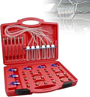 BMOT Rücklaufmengen Prüfgerät Injektor Prüfer Common Rail Tester Injektoren mit 24 Injektor-Adapter für BOSCH-01, SIEMENS-...