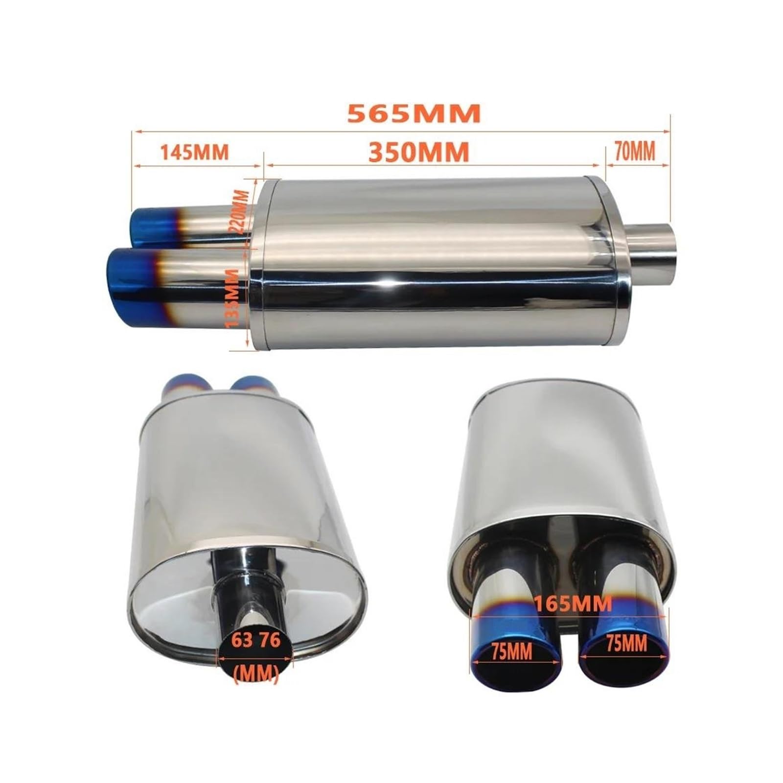 Amazon | テールパイプ カーアクセサリー排気システムマフラーパイプ