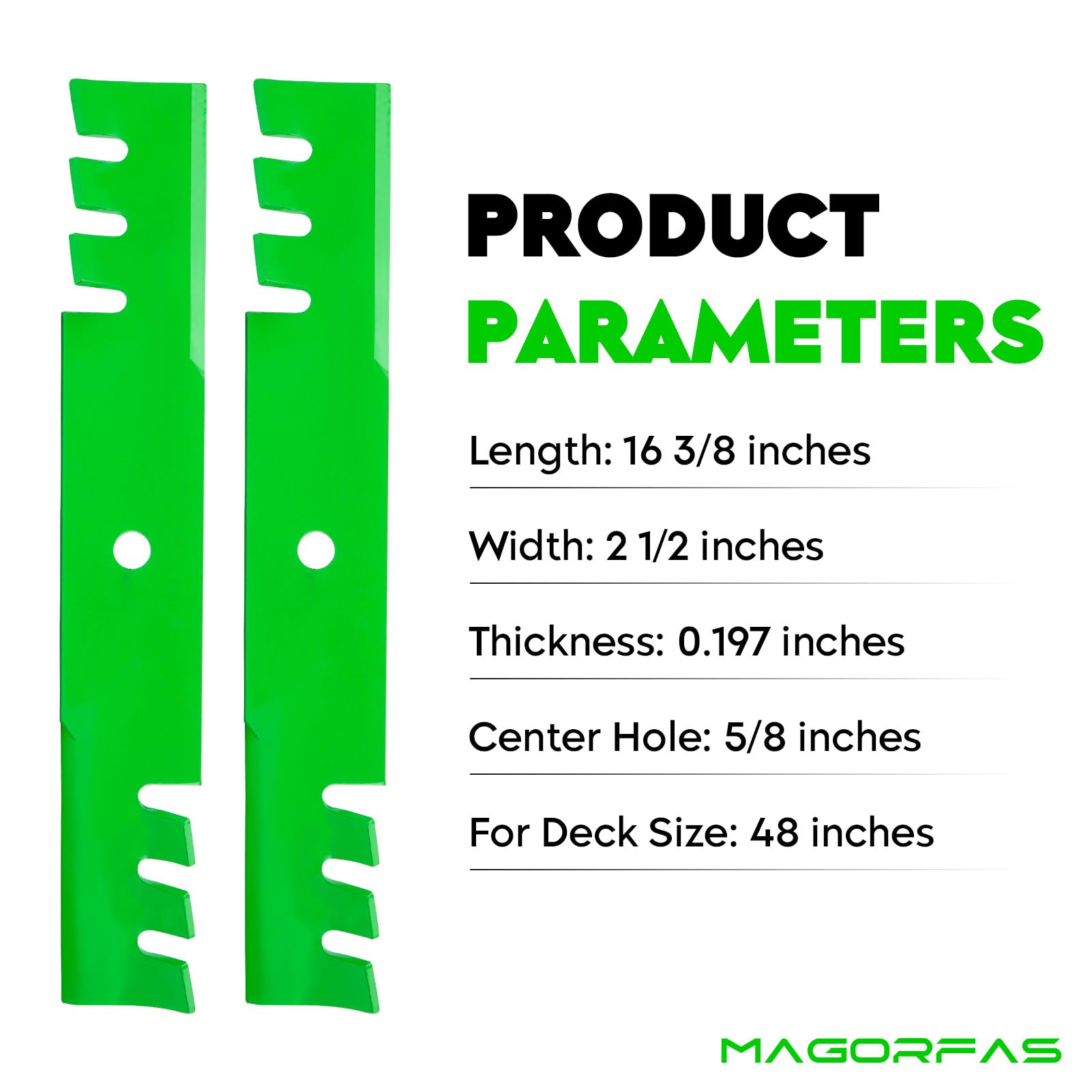 Cuchillas dentadas para cortacésped para 038-5350-00 795757 AM104489 para Scag Freedom Z Gravely Pro 1548G 1948H Pro-Stance 1948FL 2048FL 122 cm, 3 unidades