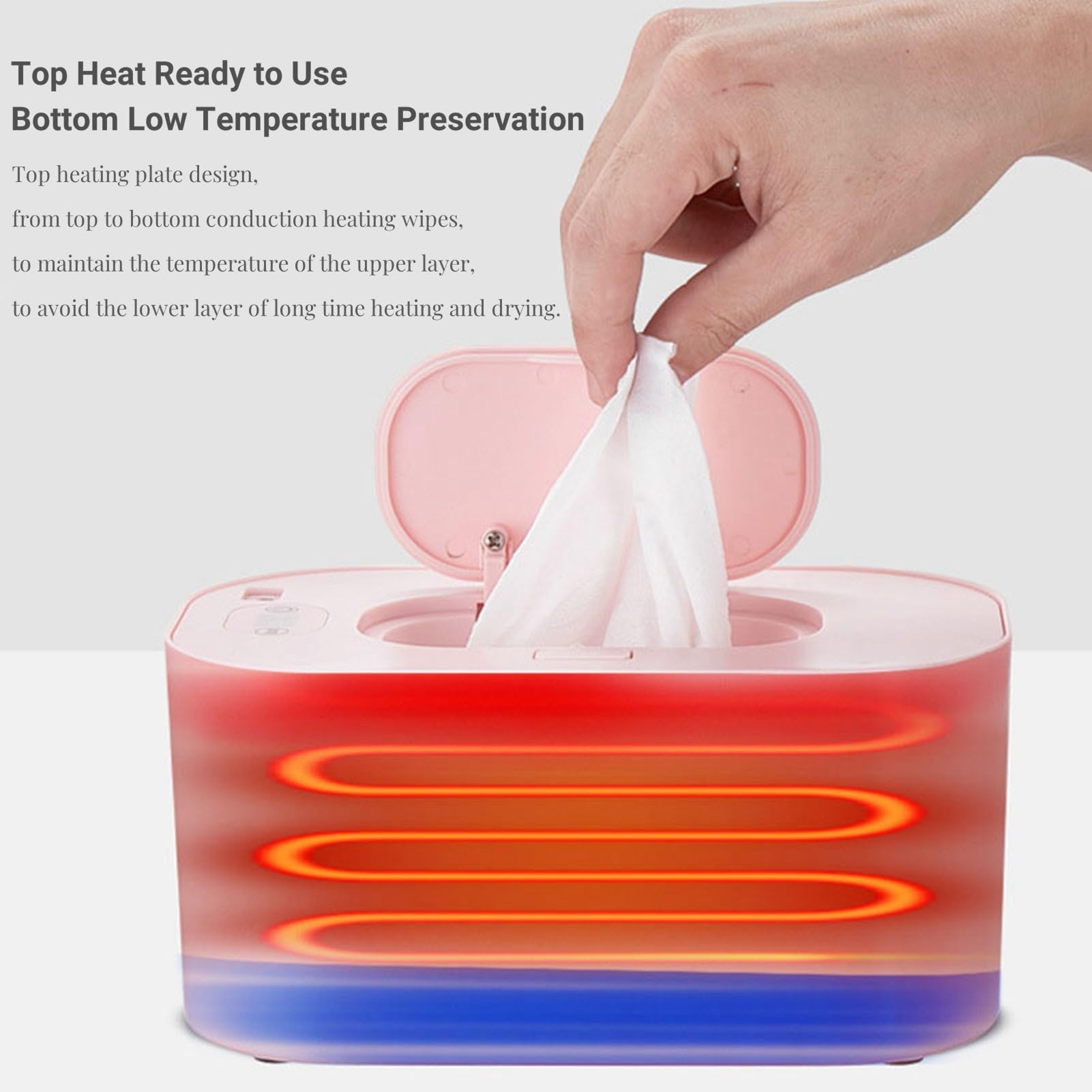 LEEZAD Wipe Warmer with Digital Display, Smart Precise Temperature Control Overall Heating Super Silence Large Capacity Wipes Dispenser with Temperature Sensor, 7.87x4.72x3.74in Wet Wipes Dispenser