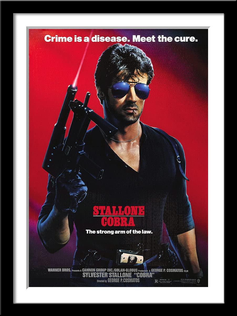 Tallenge - Cobra - Sylvester Sallone - Hollywood English Action Movie Poster� - Large Poster Framed (Paper,18x24� inches, Multicolour)