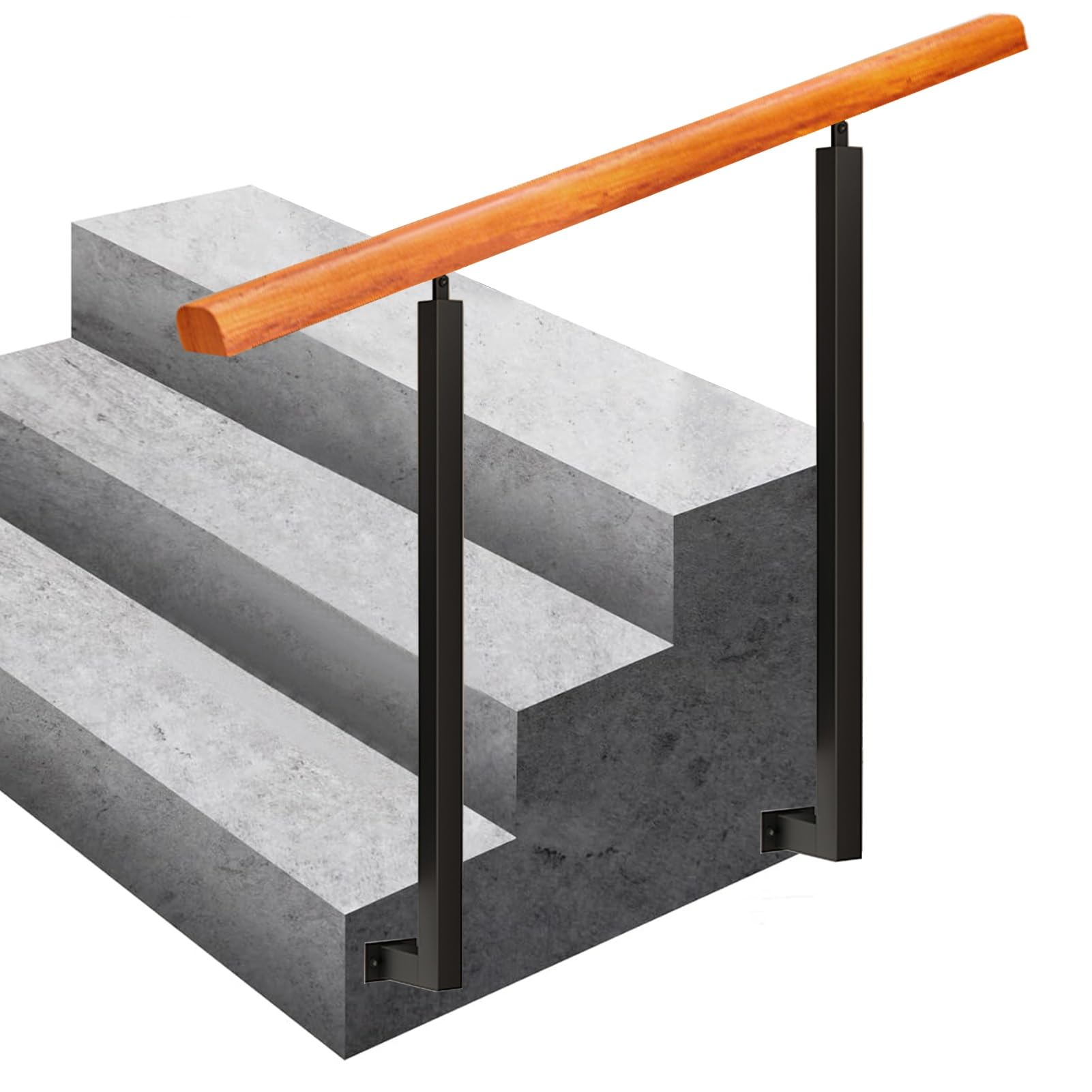 Rampe d'escalier en fer forgé 130 cm | Garde-corps extérieur réglable hauteur 85 cm