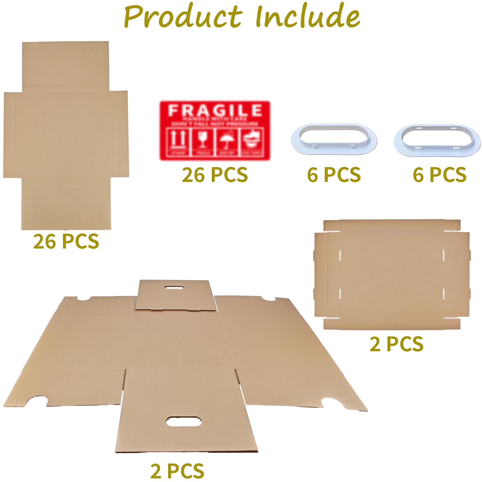 Set di 2 scatole di spedizione per dischi in vinile: 26 confezioni da 31,8 x 31,8 x 2,5 cm con 2 scatole per trasloco, buste pieghevoli in cartone LP, scatole per spedizioni e spedizioni per