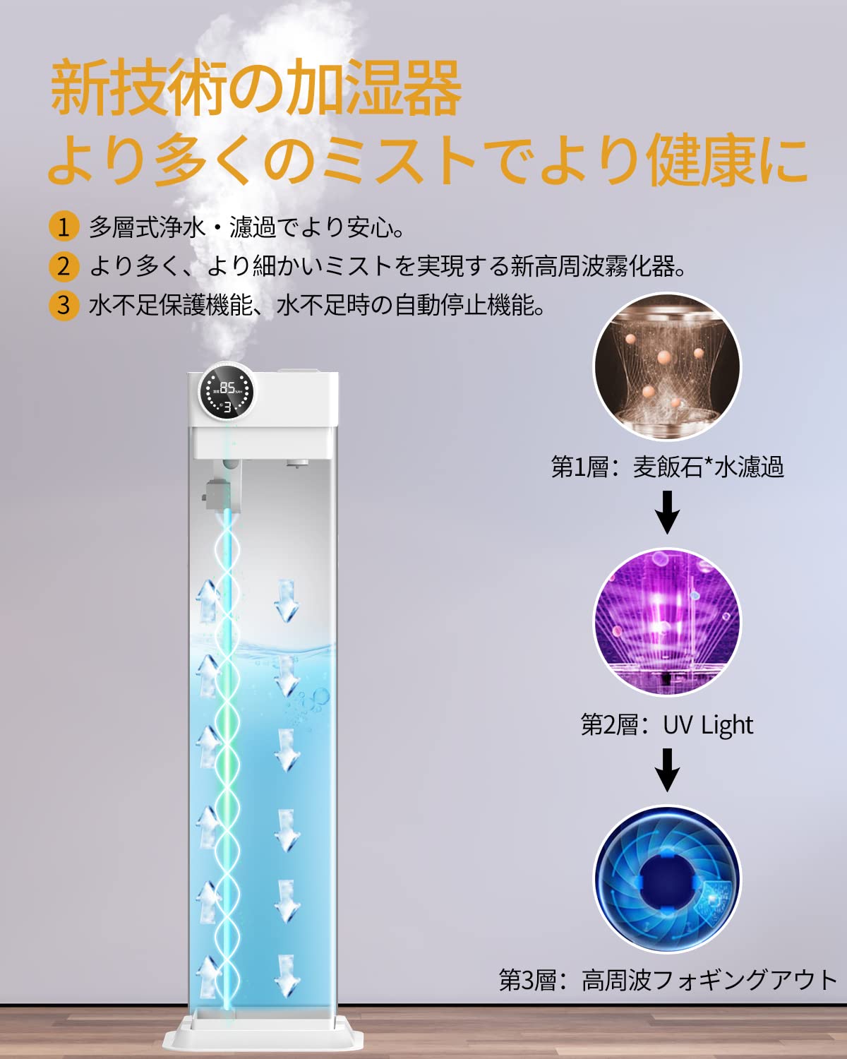 3*4様 大容量17L 　超声波加湿器⑫　 最大噴霧量1000ML/H 60畳 tenton-store_humidifier02