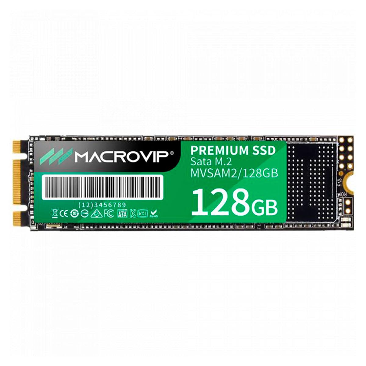 SSD 128GB Macrovip, M.2 2280, SATA 3 (6Gb/s), Leitura 560MB/s