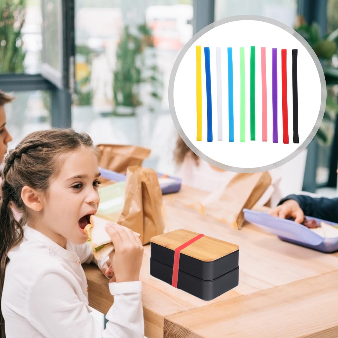TEHAUX 10Pcs Colored Silicone Elastic Bands for Notebooks and Books - Image 2