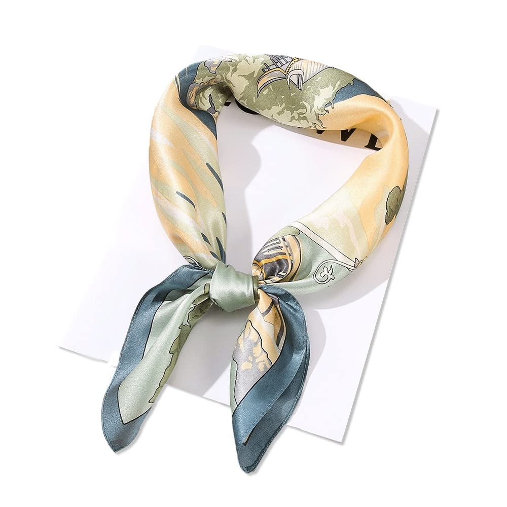 Bufandas de Cuello Cuadrado pequeño de Seda Mulberry for Mujer, pañuelo Ligero de 27 ", pañuelo Estampado for Regalo