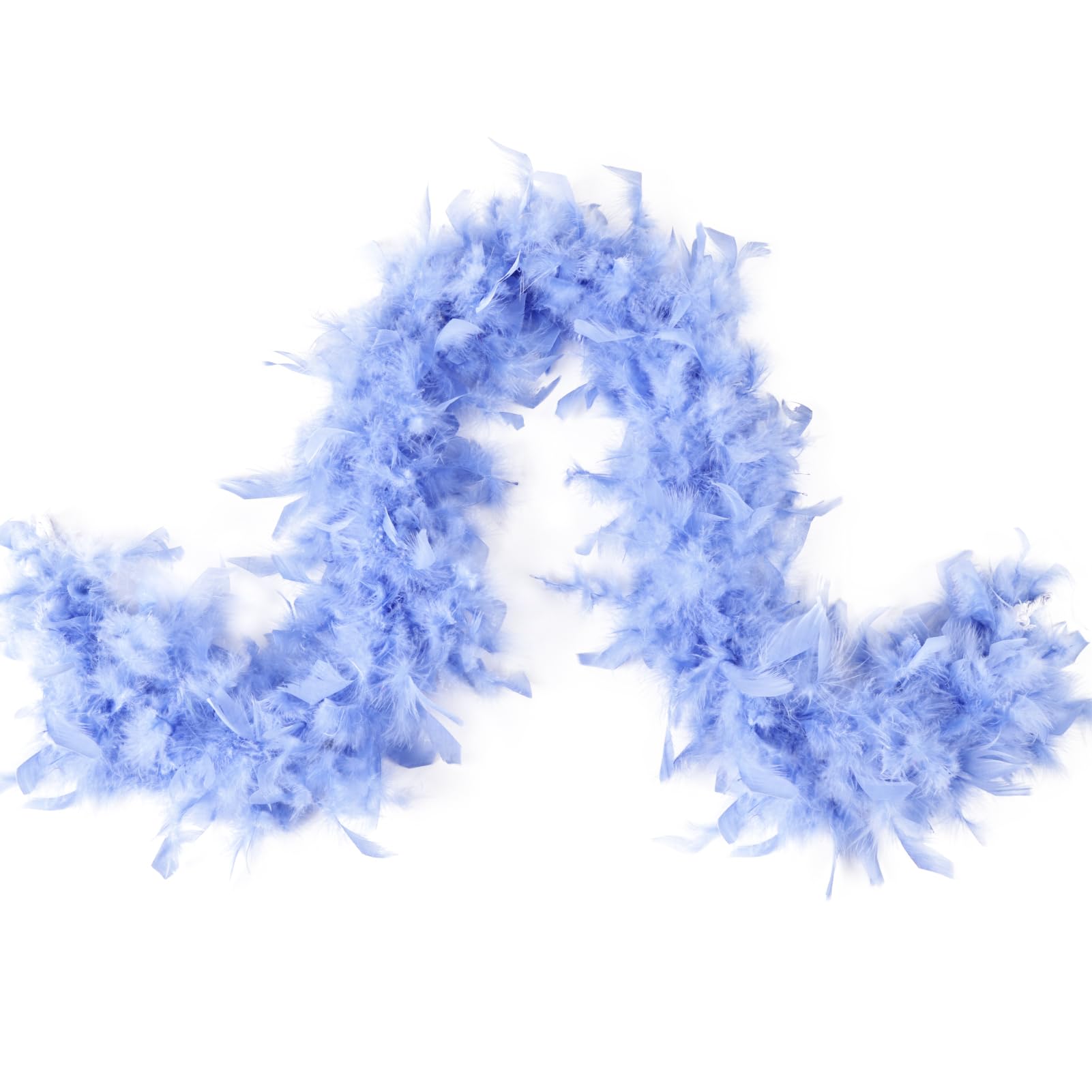 MAOFENG Chandelle Turkey Feather Boa 1.64 Yards 30g for Halloween Dancing Wedding Party DIY Craft Costume Decoration Feather Boa,Baby Blue — image 1