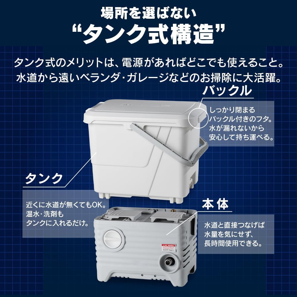 Amazon | 電源コード式 タンク式高圧洗浄機 水道のない場所も使用可能