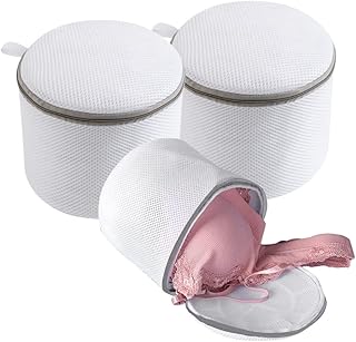 Delicate Bra Washing Bag, iDeep 3Pcs Durable Thicken Fabric Mesh Lingerie Bra Washing Bag for Laundry with Zipper for Wash...