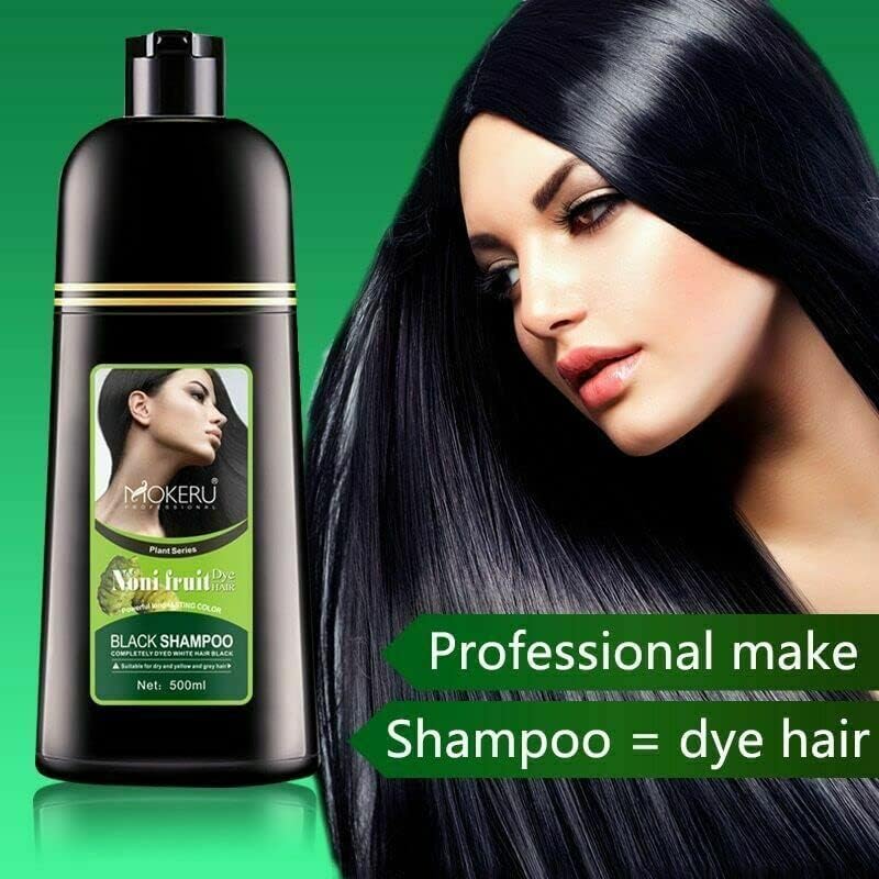 Miniatura 4 de Mokeru - Tinte natural orgánico para el cabello, solo 5 minutos Noni Plant Black Shampoo 16.9 fl oz