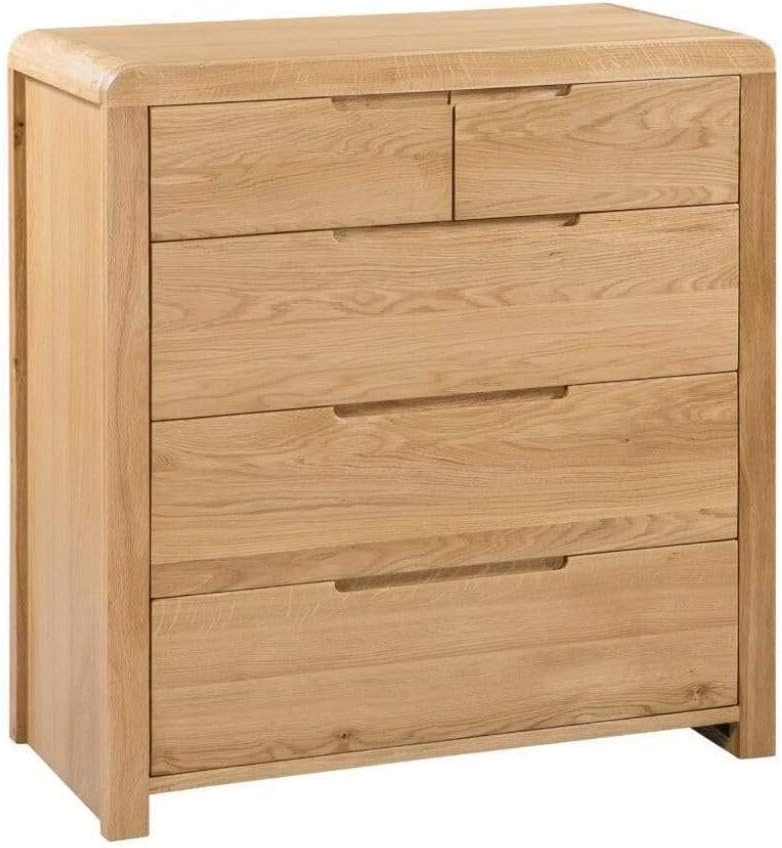 Julian Bowen Curve 3+2 Drawer Chest, Oak