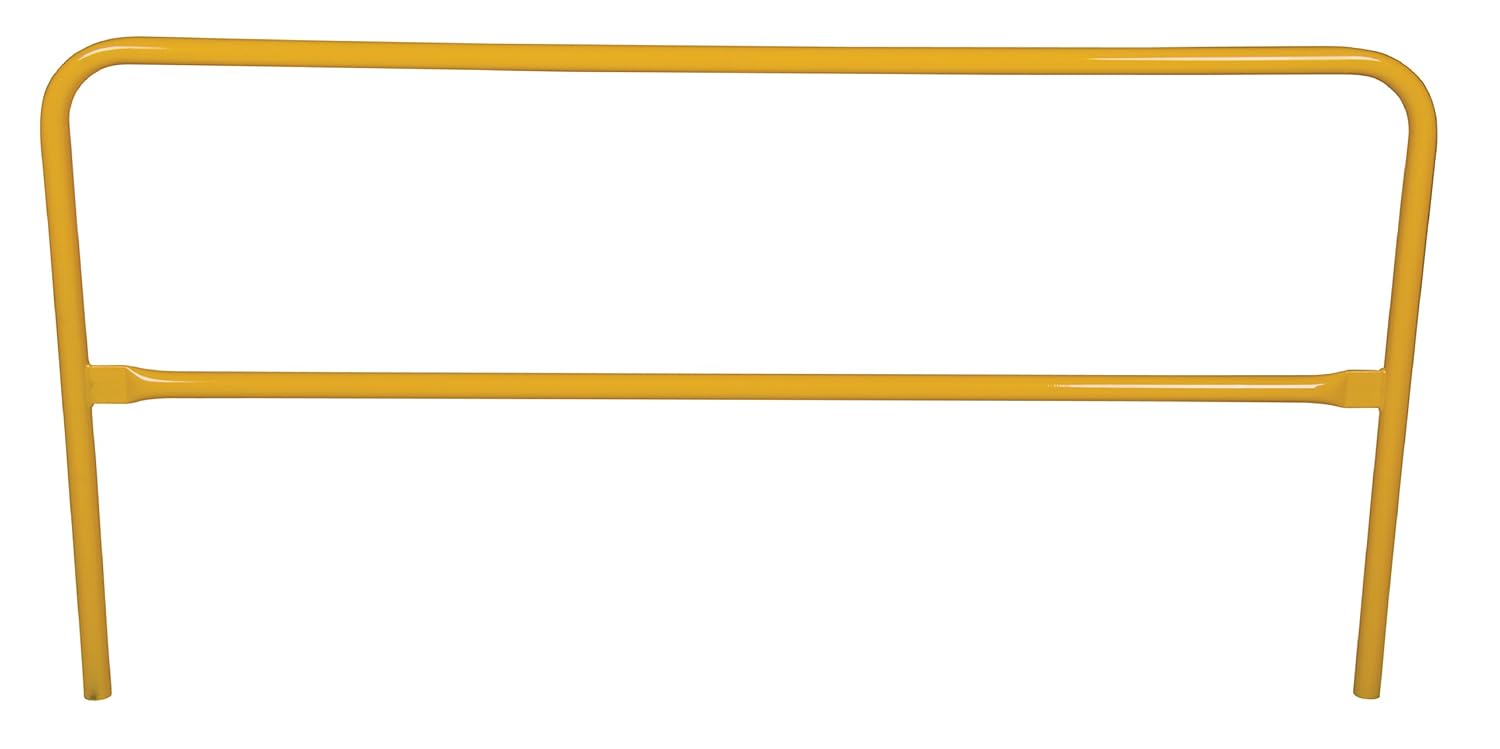 Vestil VDKR-7 Pipe Safety Railing with Powder Coat Yellow Finish, Steel, 84" Length, 1-5/8" Outside Diameter