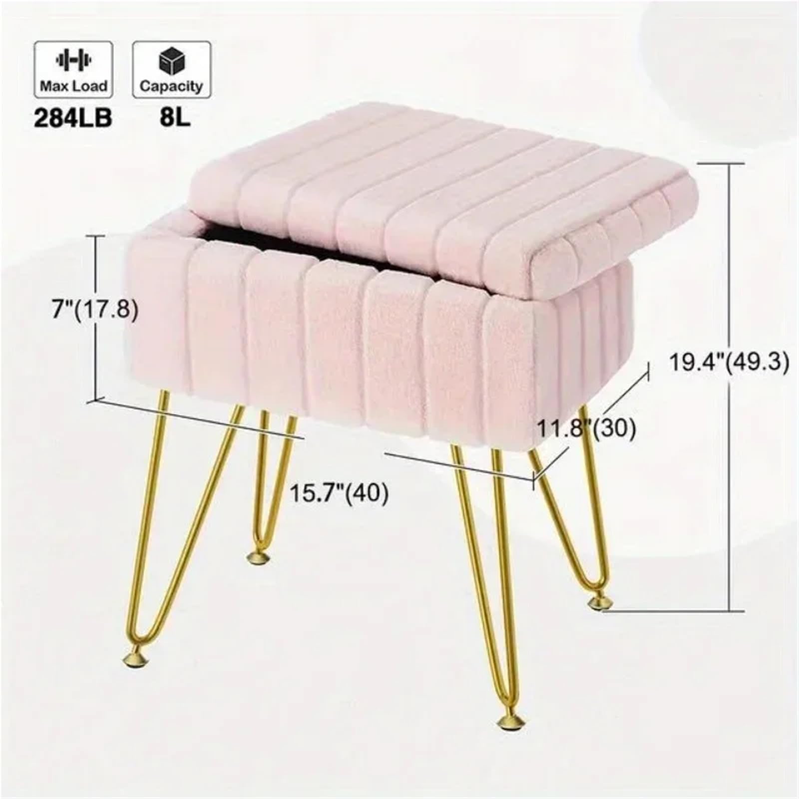 Pouf Poggiapiedi Sgabello da toeletta, sgabello trucco, contenitore, sedia, manicure