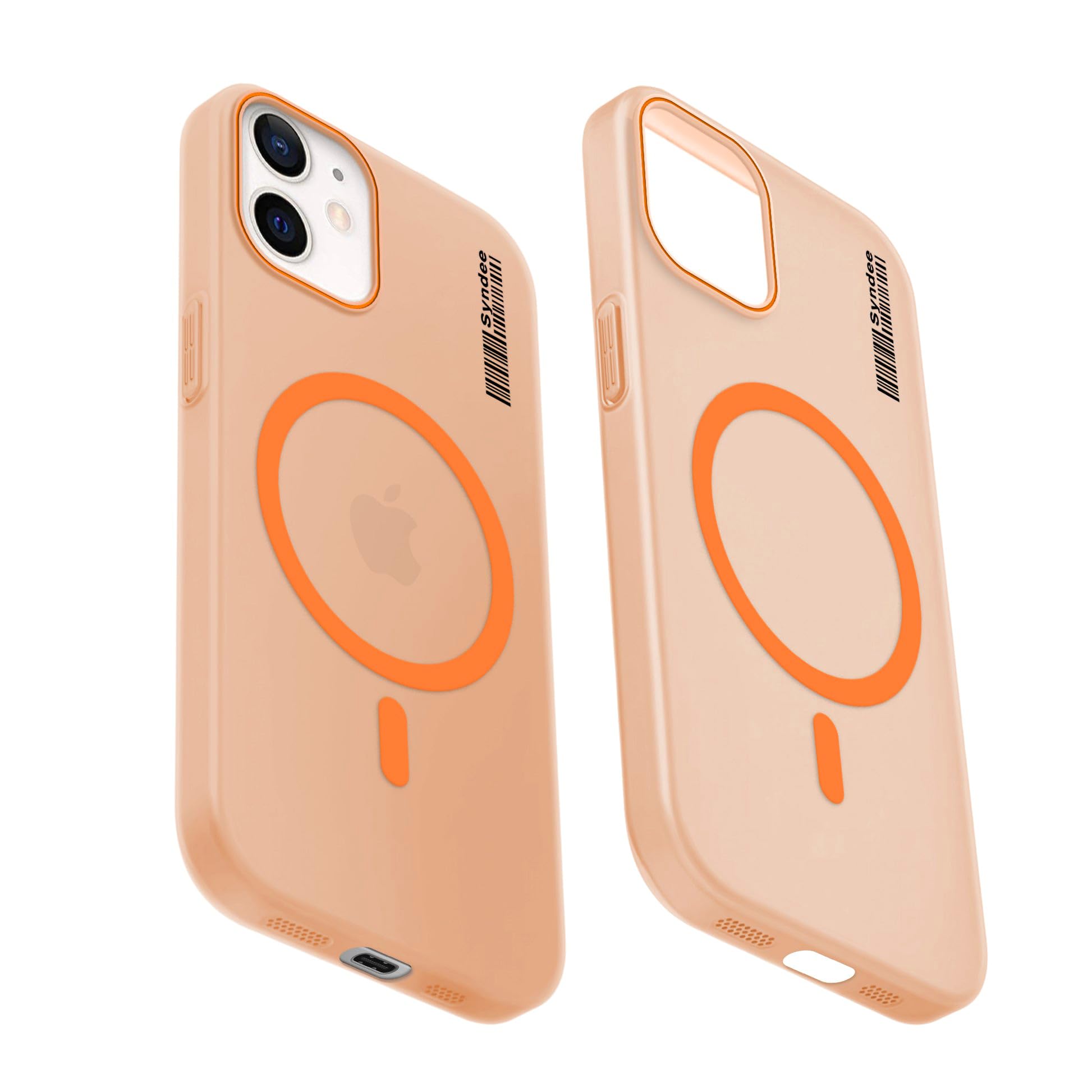 DL3 Mobilak Case Back Cover for iPhone 11, Sleek Frosted Translucent Back Only Compatible with Wireless Magnetic Accessories | Anti-Scratch Shockproof Phone Case (Orange)