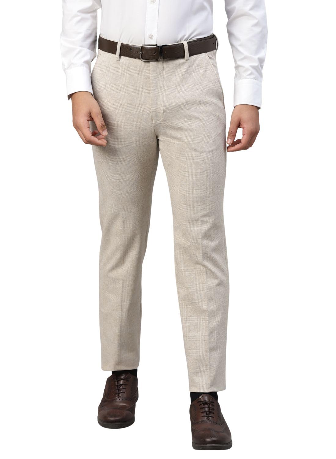 GIVO Men's Polyblend Check Formal Trouser