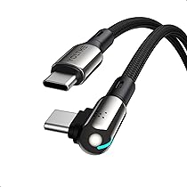 VOLTME Cavo Stark Forma a L da Cavo USB C a USB C PD 100 W nylon intrecciato 1,2m (nero), Cavo USB C solido angolo di 90° per iPhone 15, MacBook iPad Pro Air, Galaxy S24 Ultra S23 S22, Pixel 8 Pro