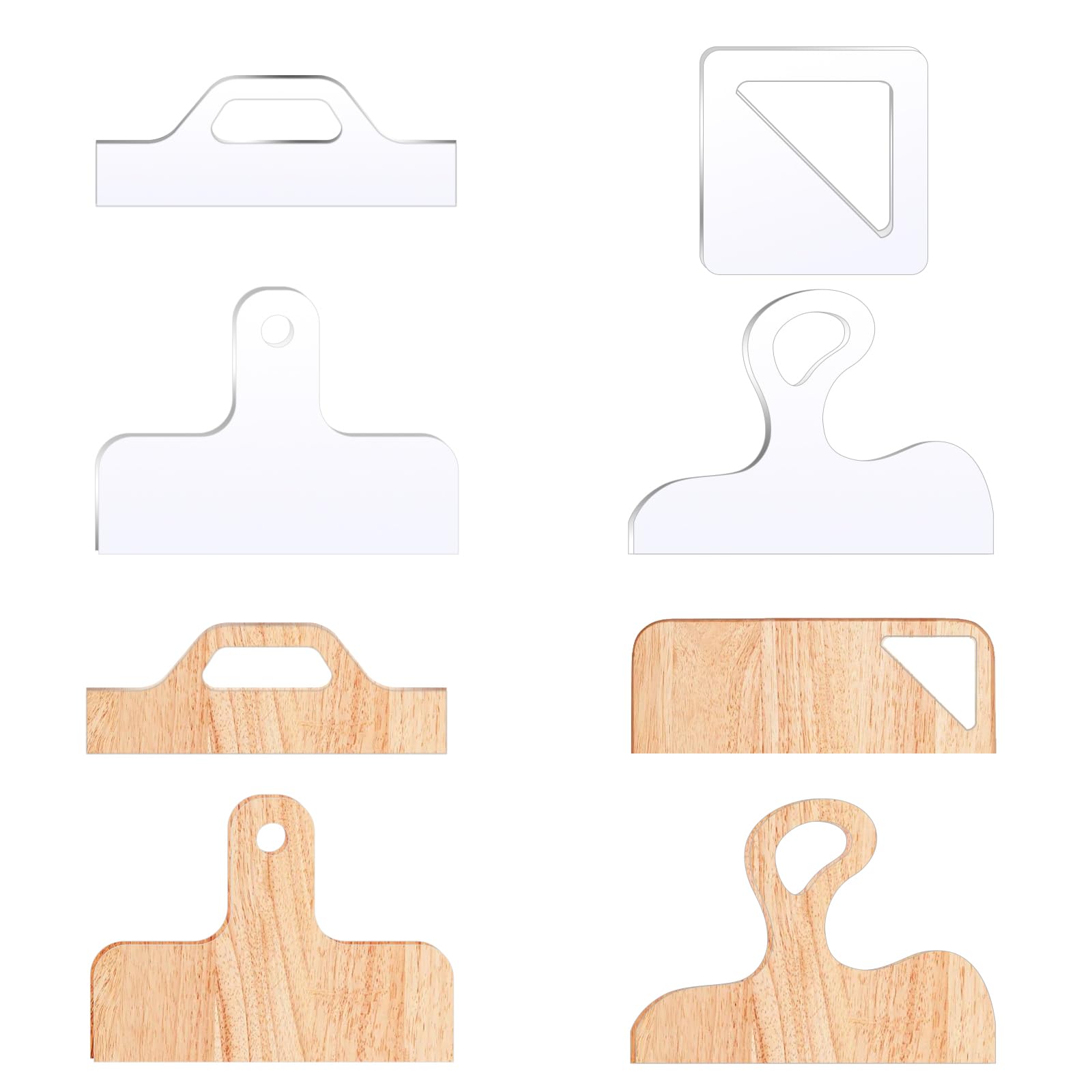 Amazon.com: 4 Pcs Router Templates Charcuterie Board Template Clear Cutting Board Router Template Acrylic Charcuterie Board Handle Template Large Angled Curvy Tracing Stencils Guide Tools for Kitchen Woodworking : Tools & Home for Free Printable Charcuterie Board Handle Template