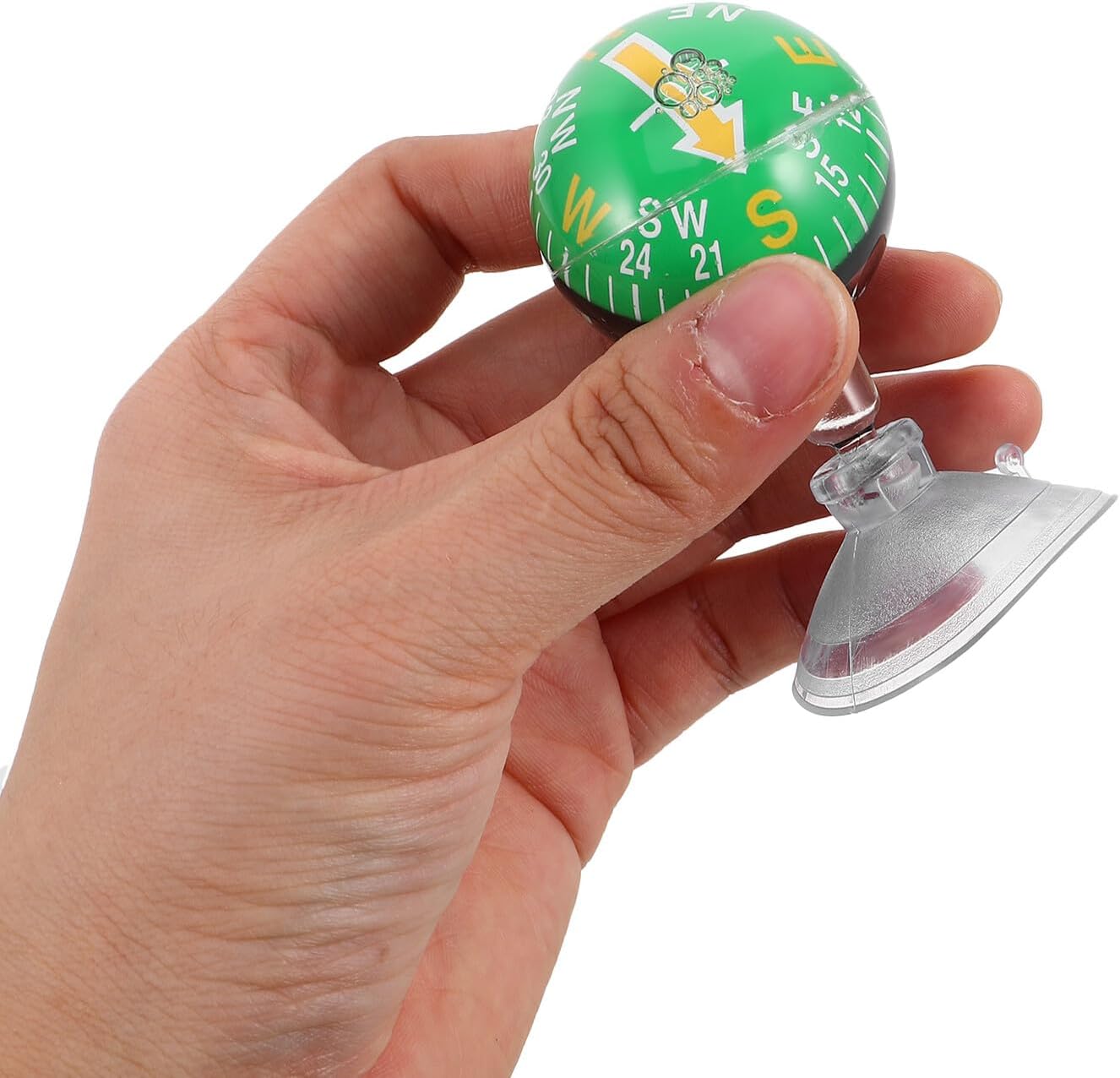 Abaodam Car Compass Suction Cup Dashboard Ball Compass 38mm Plastic Green Portable for Vehicle Truck Boat Outdoor Hiking Navigation