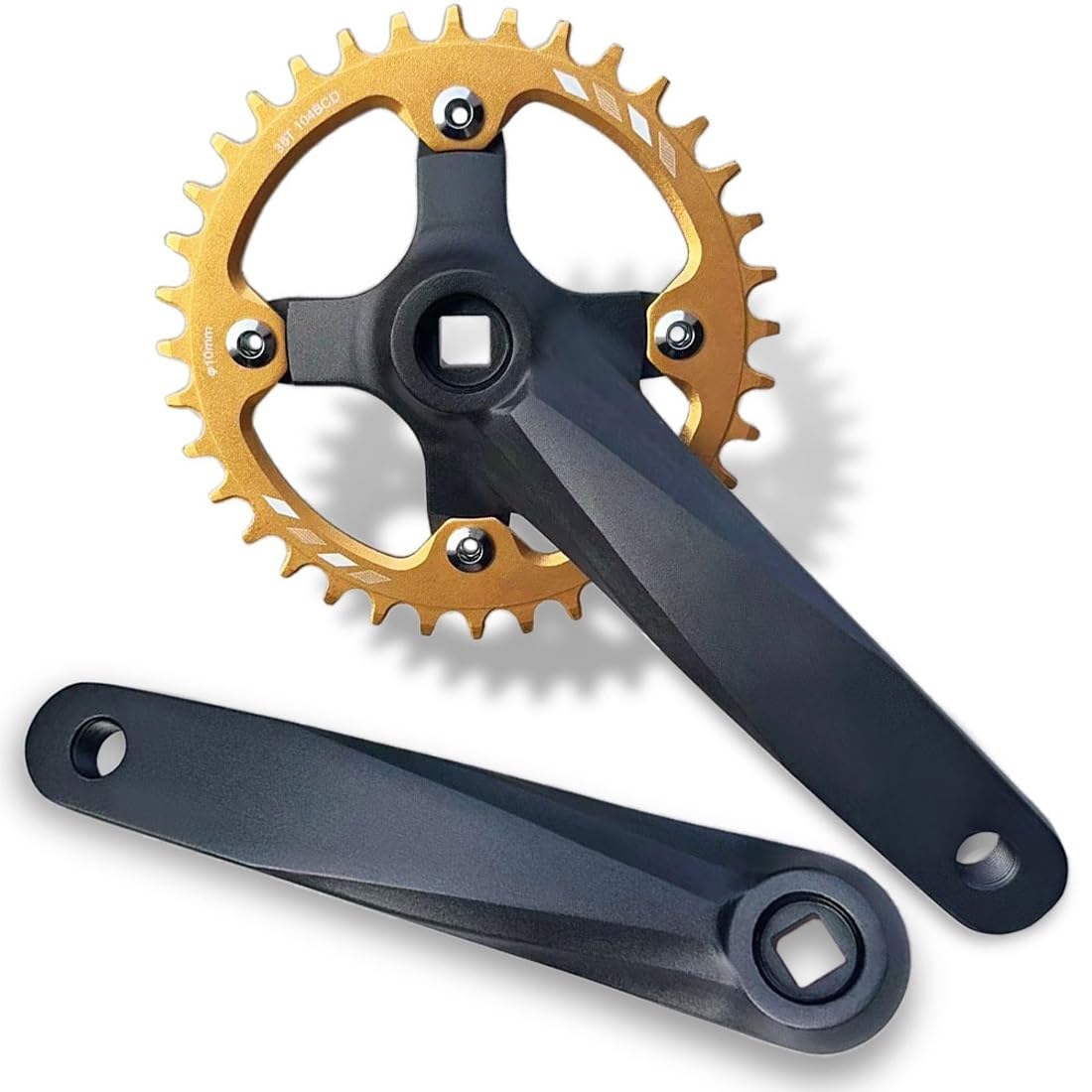 Guarnitura per Bicicletta a velocità Singola 30T 32T 34T 36T 38T in Lega di Alluminio per Bicicletta elettrica Pieghevole 152mm/165mm/170mm con copriaccessori per Bicicletta (Color
