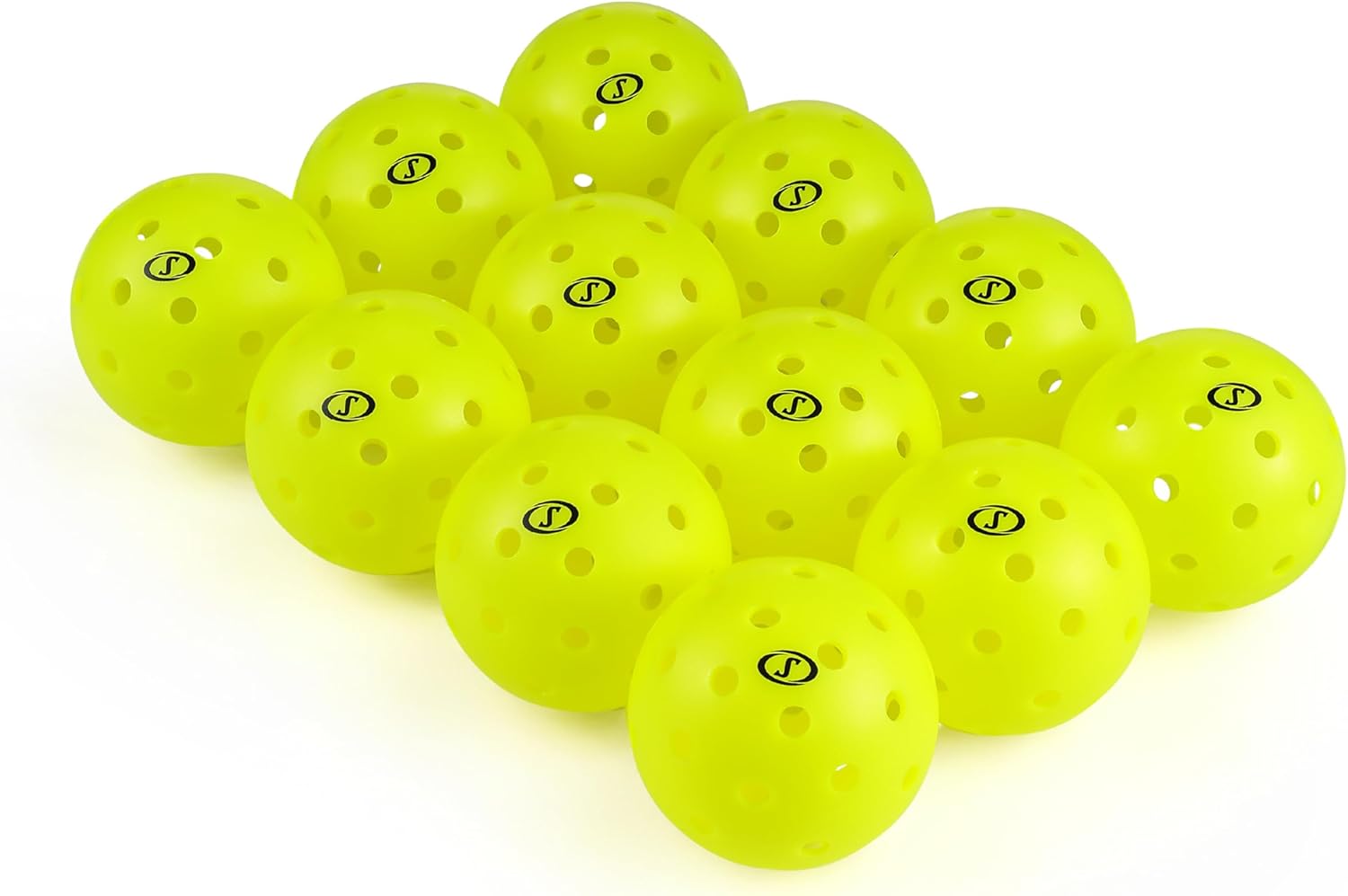 Spalding - Performance Pickleballs 40-Hole, 12 Pack Outdoor Pickleballs, Durable Precision-Drilled Design for Consistent Flight, Control, and Long-Lasting Play