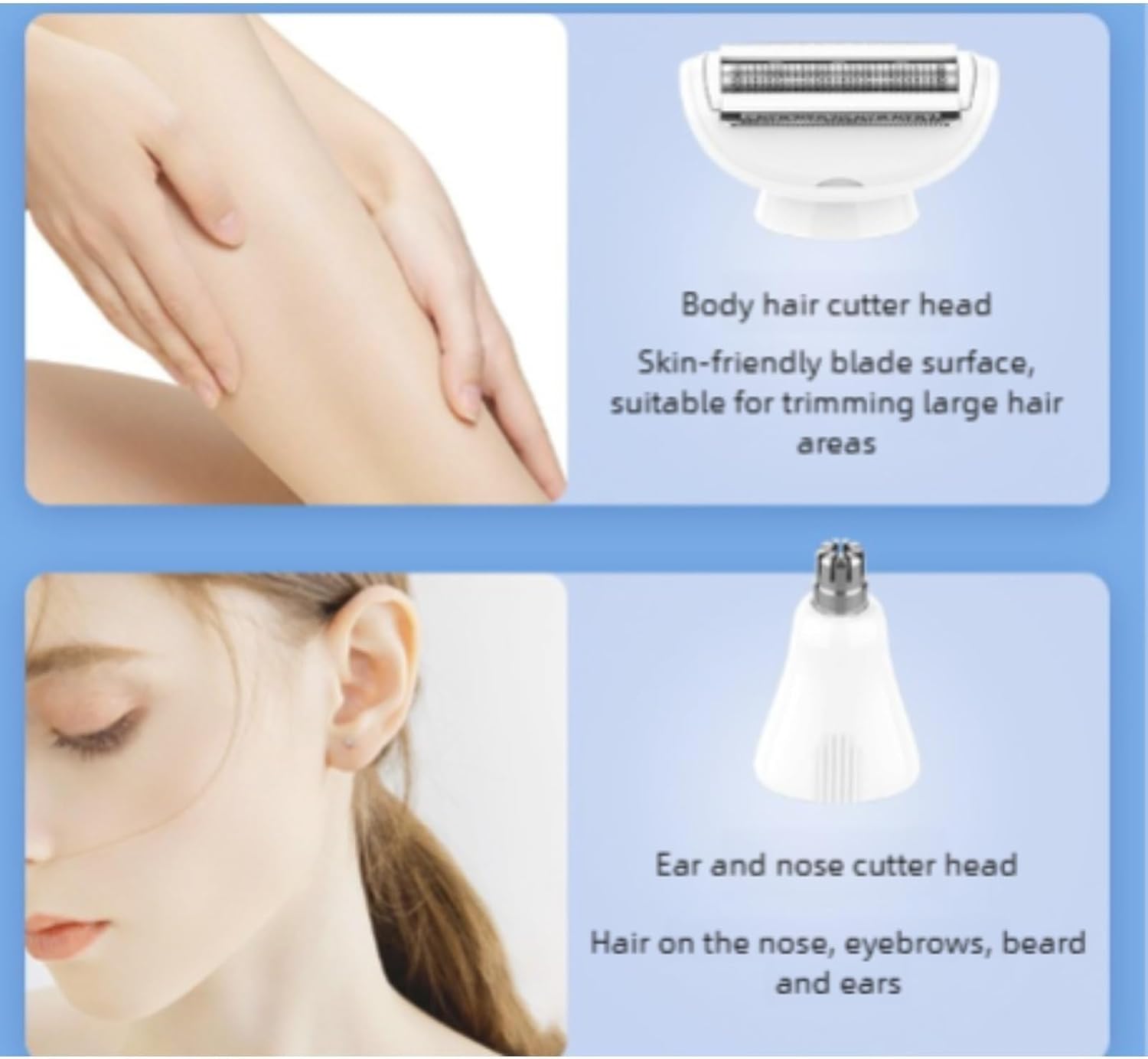 Sekoda Bikini Trimmer for Women – Painless Electric Shaver, USB Rechargeable, Waterproof (White*1)