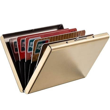 Stealodeal Gold RFID Blocking Metal Debit/Credit (Unisex) Card Holder