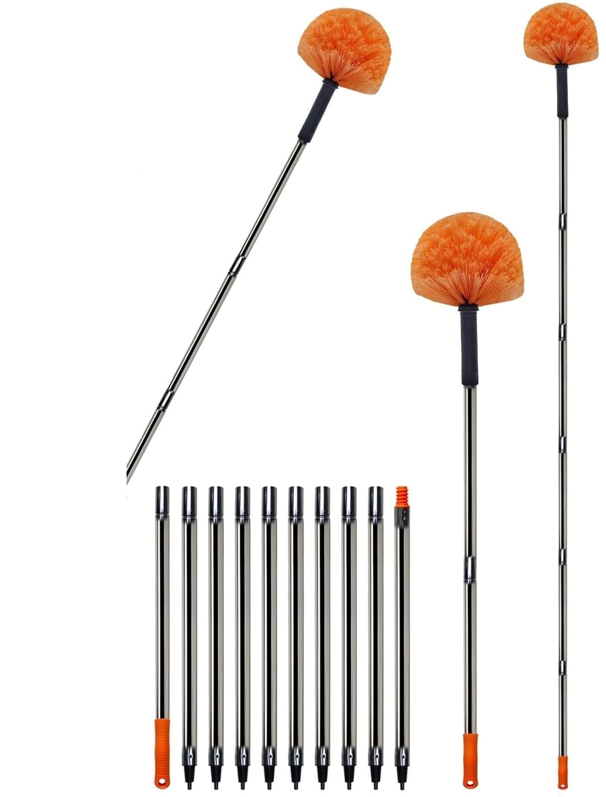 High-Reach Cobweb Duster – Indoor/Outdoor Cleaning Brush with Lightweight, Sturdy Telescopic Pole
