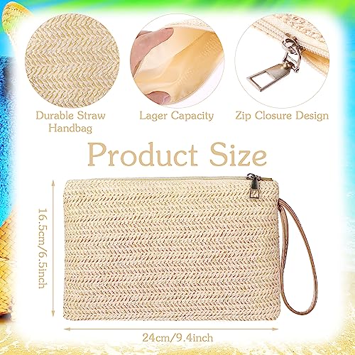 Molain Damen Stroh Clutch Bag Sommer Strand Tasche Handtasche Wristlet Tasche Stroh Clutch Purse Stroh Handtasche für Frauen Mädchen