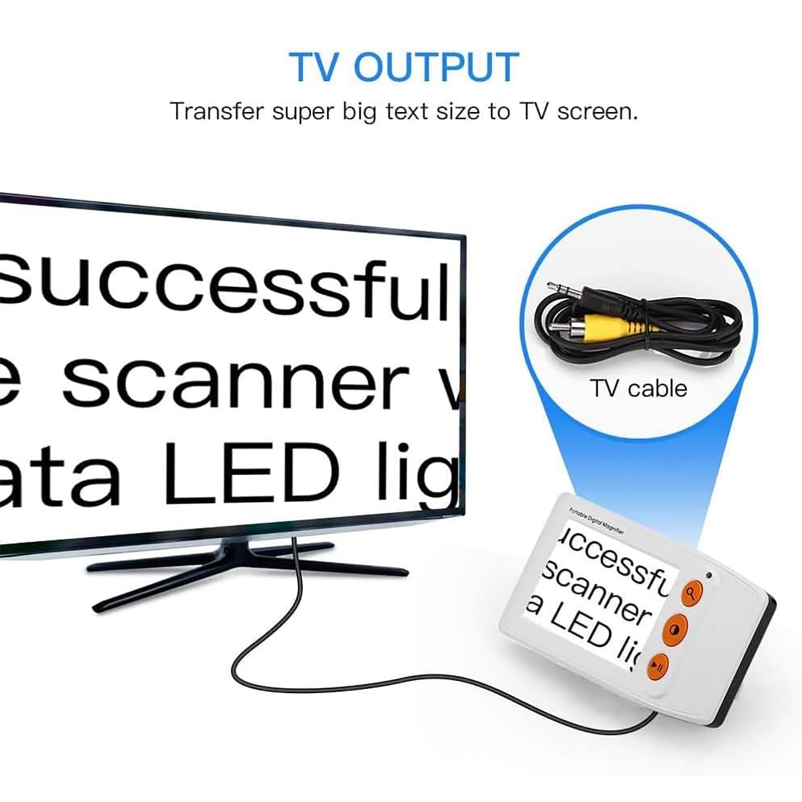 TsoLay Lupa De Video Electrónica De 3.5 Pulgadas, Lupa De Video Digital con Pantalla LCD, Zoom 2X-25X, 8 Modos De Color, Salida AV/TV, Mango Plegable, Ideal para Personas Mayores Que Leen, Escriben