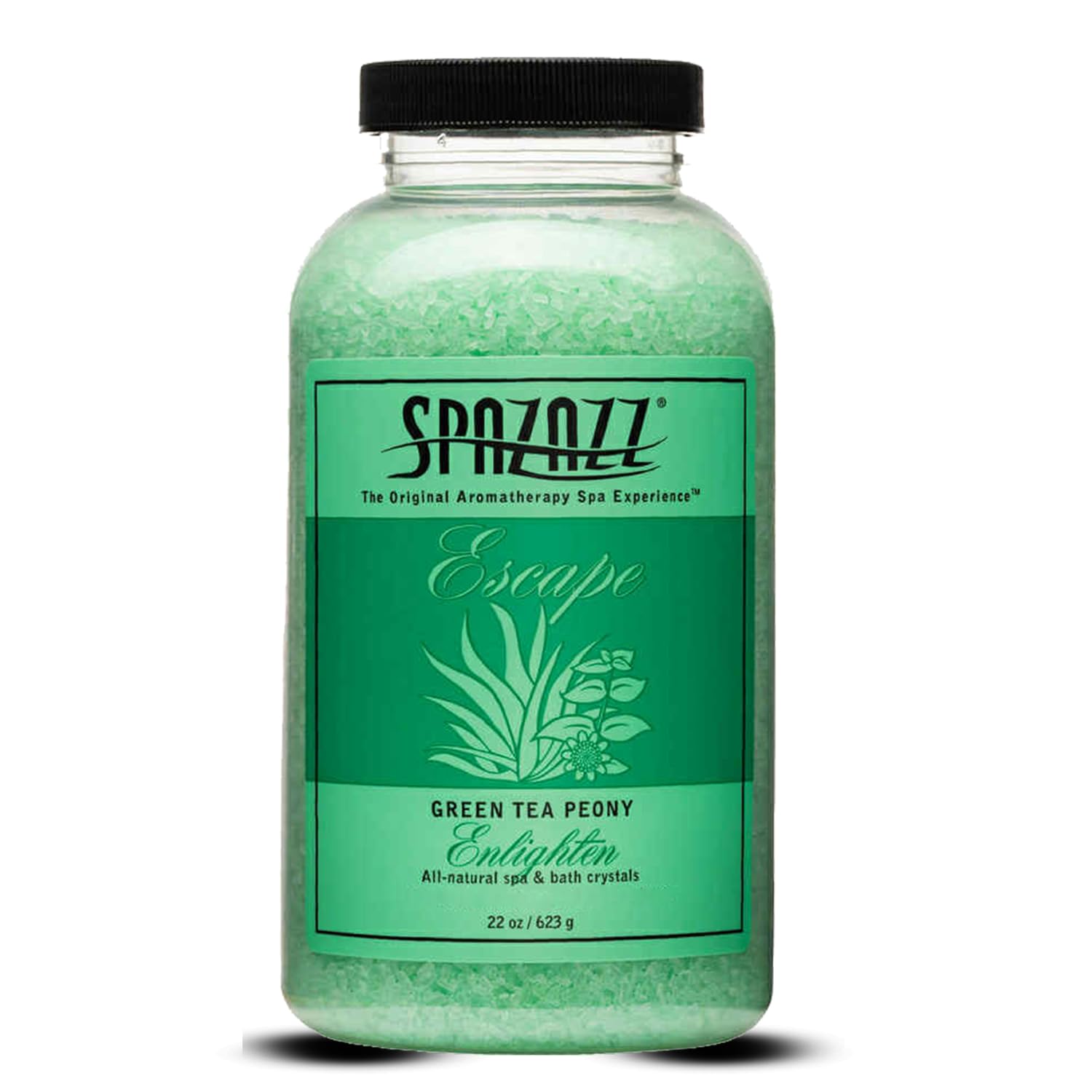 Spazazz SPZ-109 Escape Aromatherapy Crystals Container, 22-Ounce, Green Tea Peony Enlighten