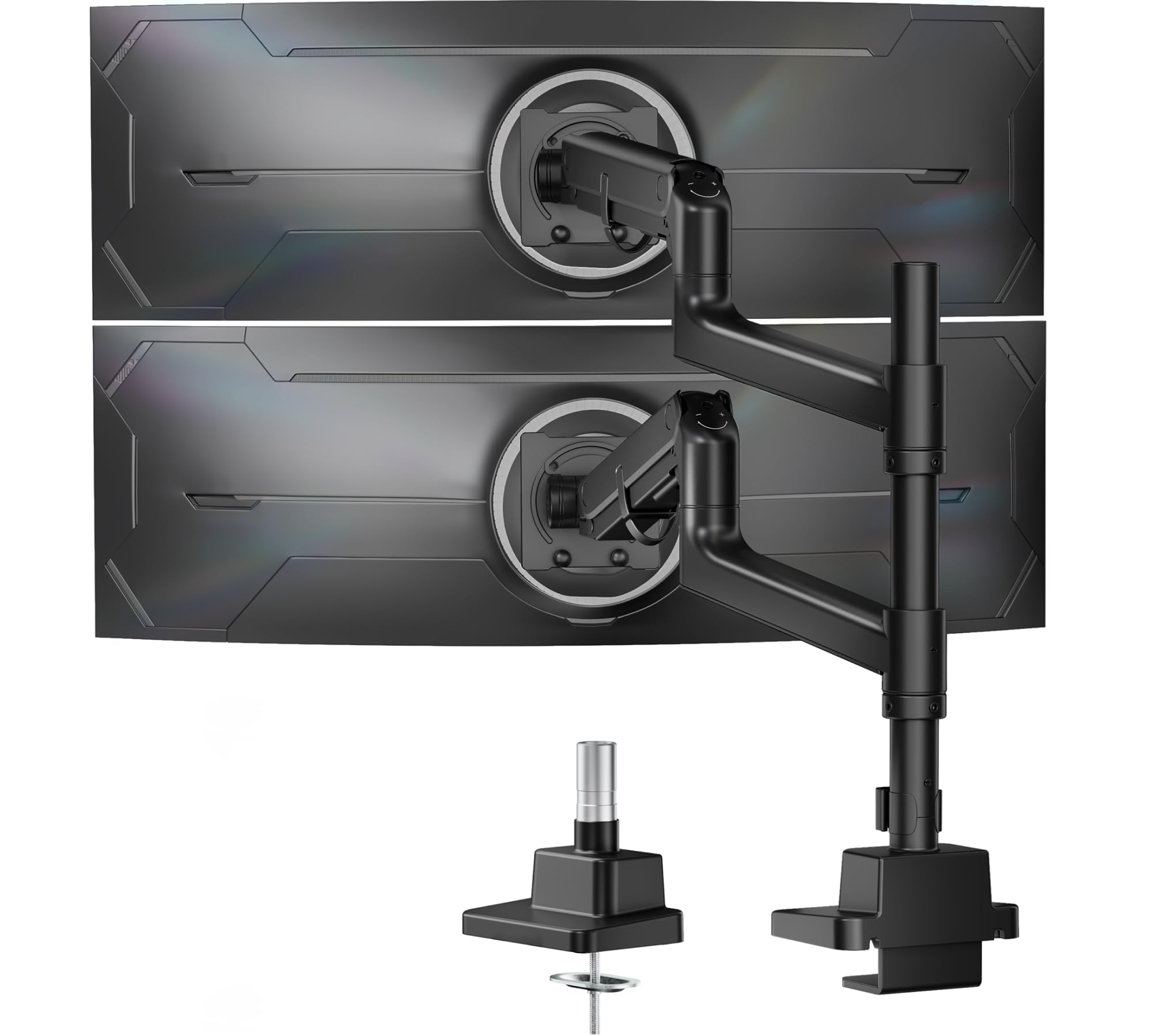 monTEK Bras Double Ecran PC17 à 57",VESA75/100,Charge Max 27Kg par Ecran