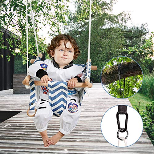 HAPPY PIE PLAY&ADVENTURE Secure Canvas Hanging Swing Seat Chair for Toddler with Safety Belt - Indoor and Outdoor (Blue)