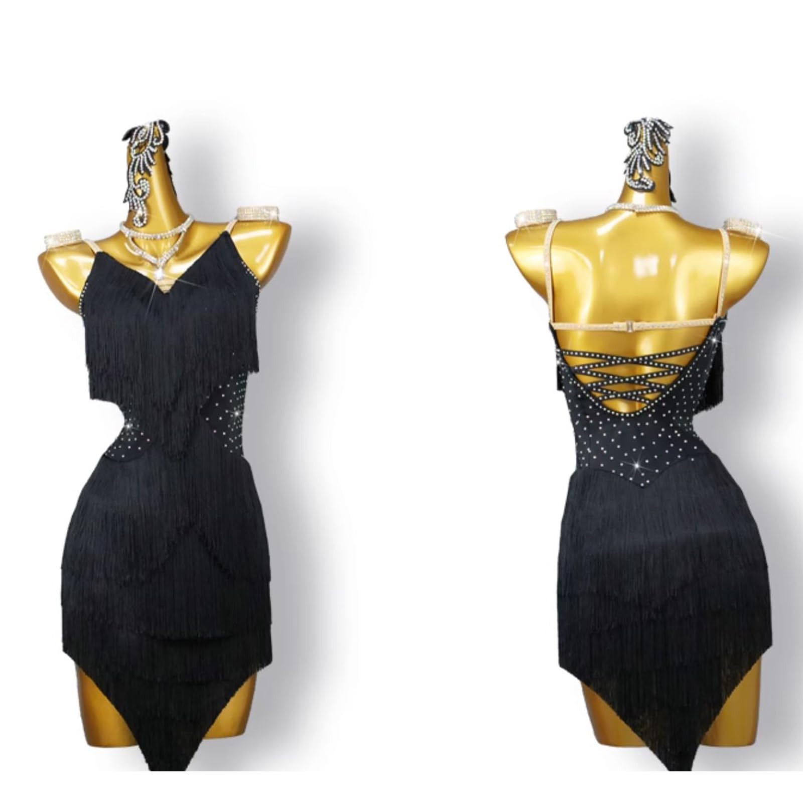 Lateinisches Tanzkleid Damen Fransen Latin Dance Kleider Tanzkleider Damen Fringetango Übungsrock Salsa-Wettbewerbskostüme