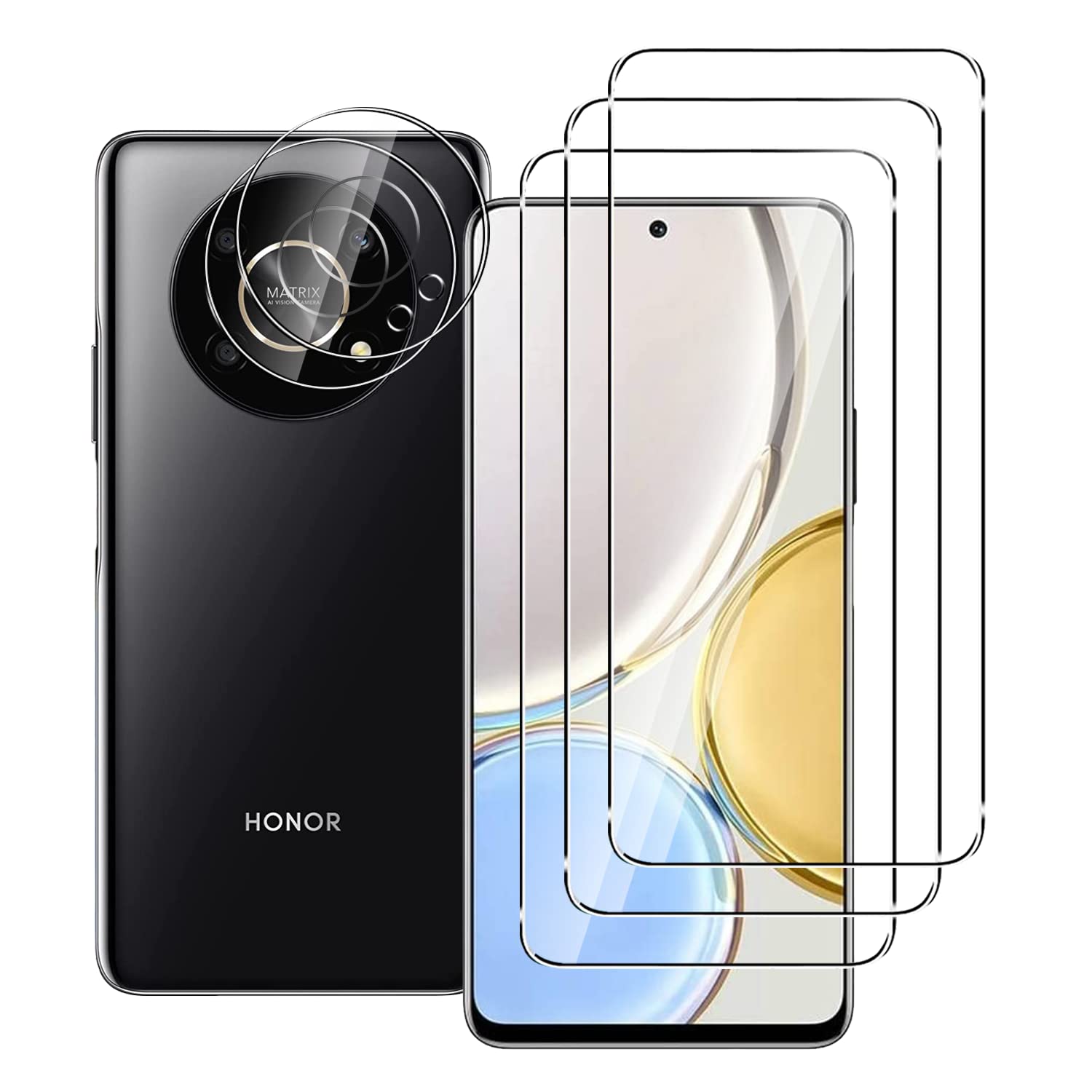 Verre Trempé Pour Honor Magic 7 Lite 5G - Protection Écran + Caméra Arrière - 2 Pièces - Dureté 9H, Anti-Rayures